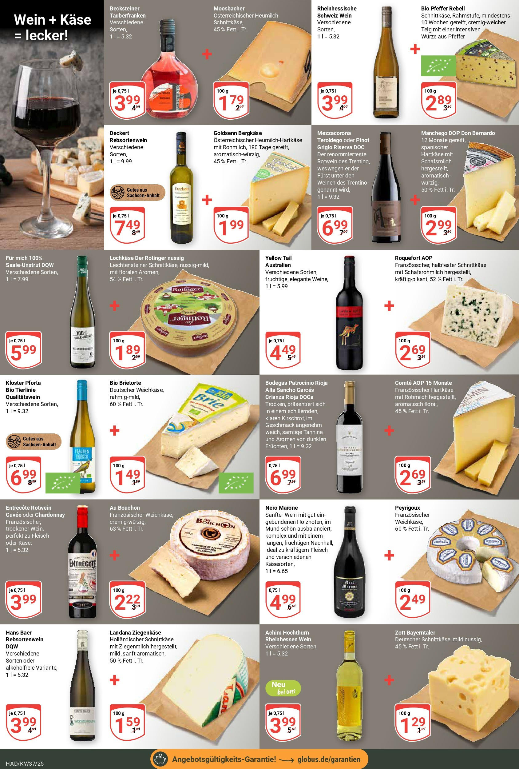Globus prospekt Halle (saale)	 (ab 07.09.2025) » Angebote online | Seite: 13 | Produkte: Käse, Ziegenkäse, Wein, Fleisch