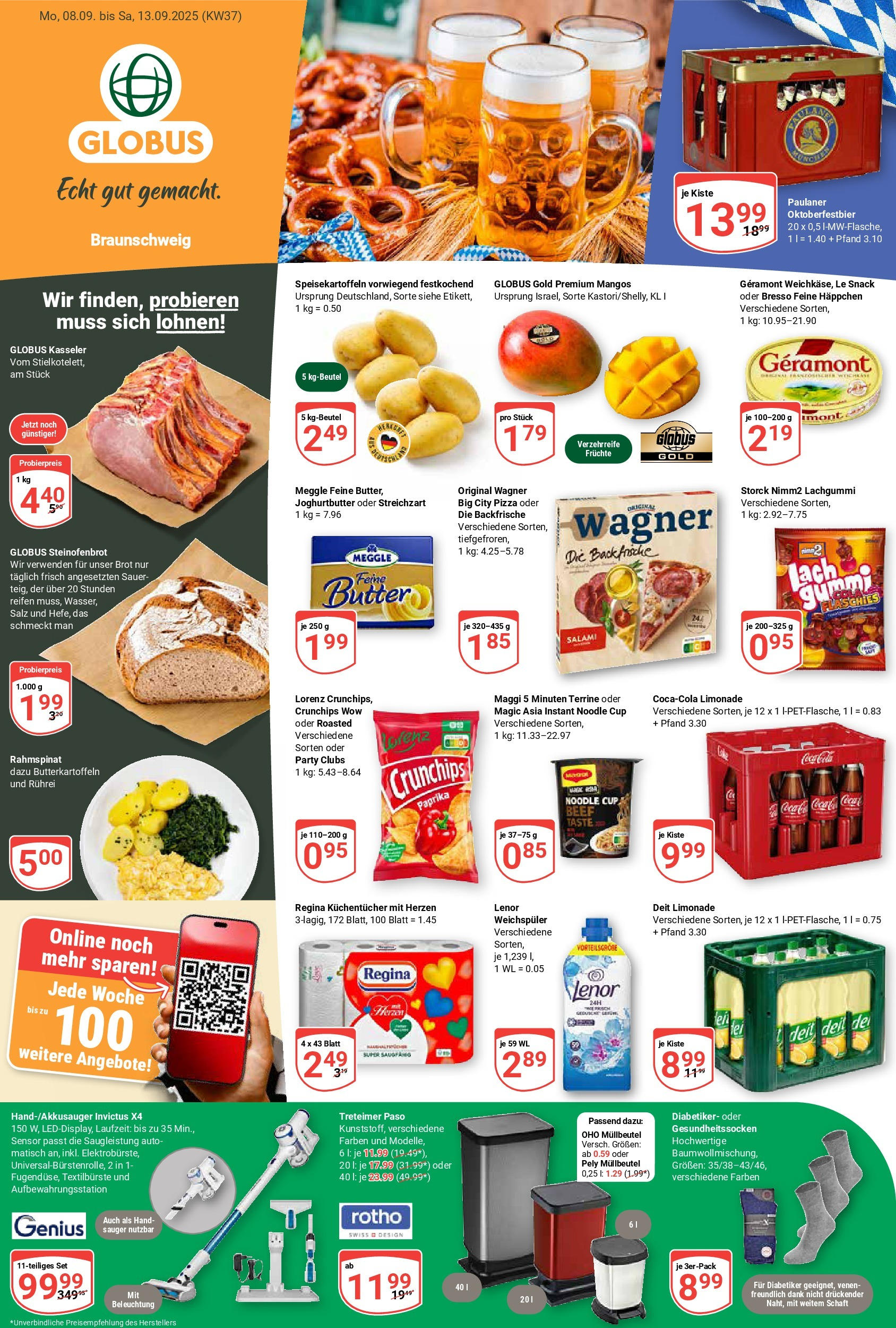 Globus prospekt Braunschweig	 (ab 07.09.2025) » Angebote online | Seite: 1 | Produkte: Geramont, Maggi, Brot, Pizza