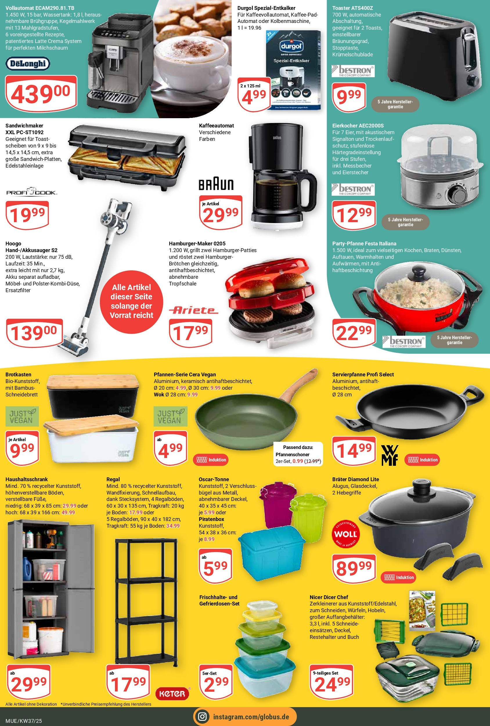 Globus prospekt Mühldorf (ab 07.09.2025) » Angebote ab Montag | Seite: 28 | Produkte: Toaster, Regal, Wok, Eierkocher Globus prospekt Mühldorf (ab 07.09.2025) » Angebote online | Seite: 28 | Produkte: Toaster, Regal, Wok, Eierkocher