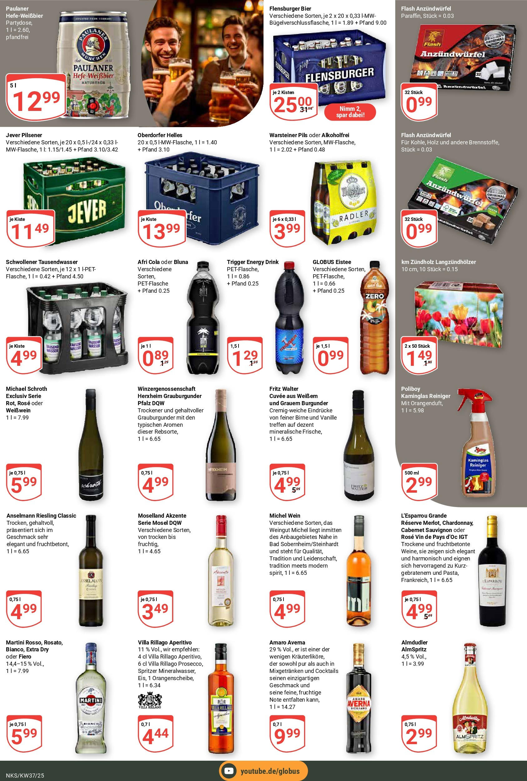 Globus prospekt Neunkirchen	 (ab 07.09.2025) » Angebote online | Seite: 15 | Produkte: Cola, Energy, Weißwein, Weißbier