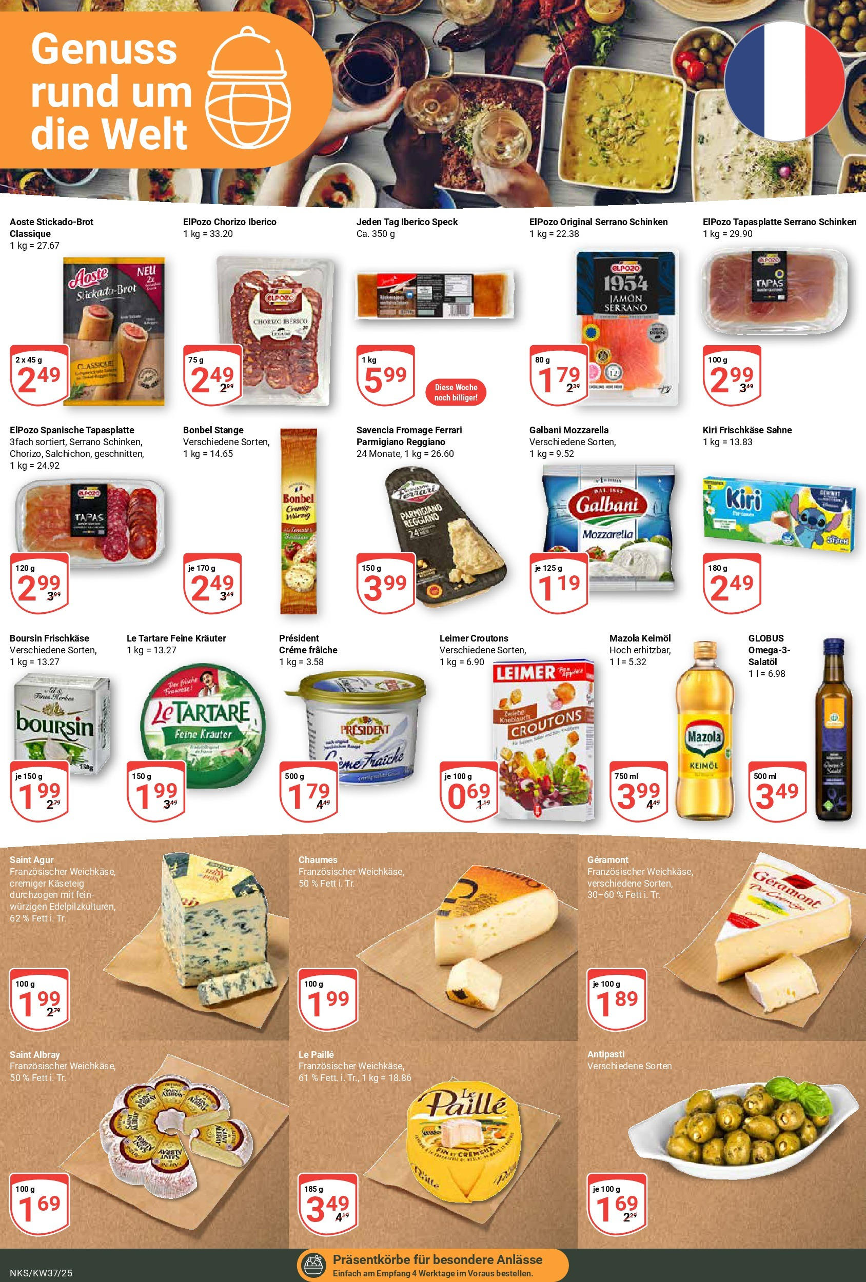 Globus prospekt Neunkirchen	 (ab 07.09.2025) » Angebote online | Seite: 18 | Produkte: Geramont, Mozzarella, Serrano schinken, Frischkase