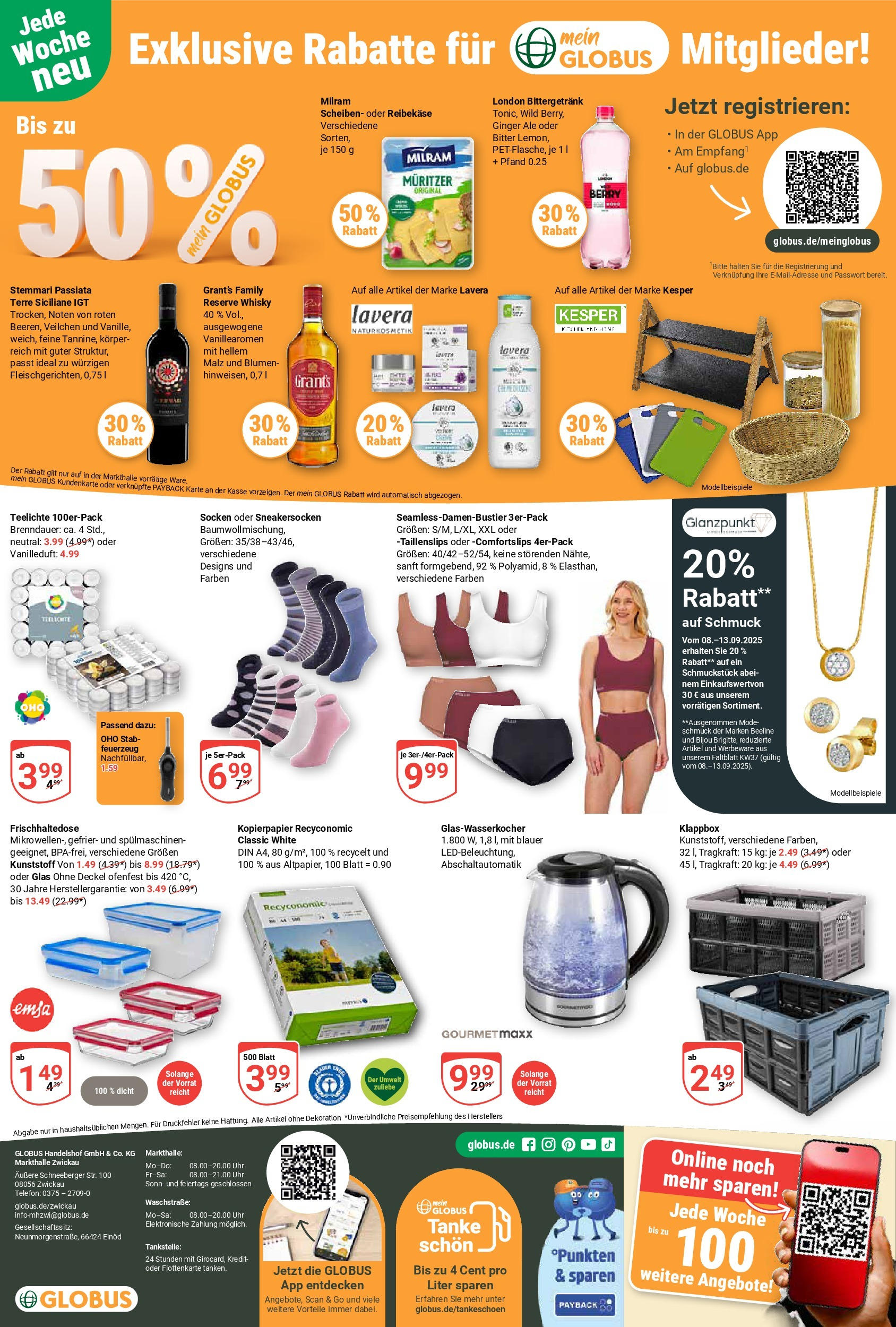 Globus prospekt Zwickau (ab 07.09.2025) » Angebote ab Montag | Seite: 28 | Produkte: Blumen, Socken, Telefon, Uhr Globus prospekt Zwickau (ab 07.09.2025) » Angebote online | Seite: 28 | Produkte: Blumen, Socken, Telefon, Uhr
