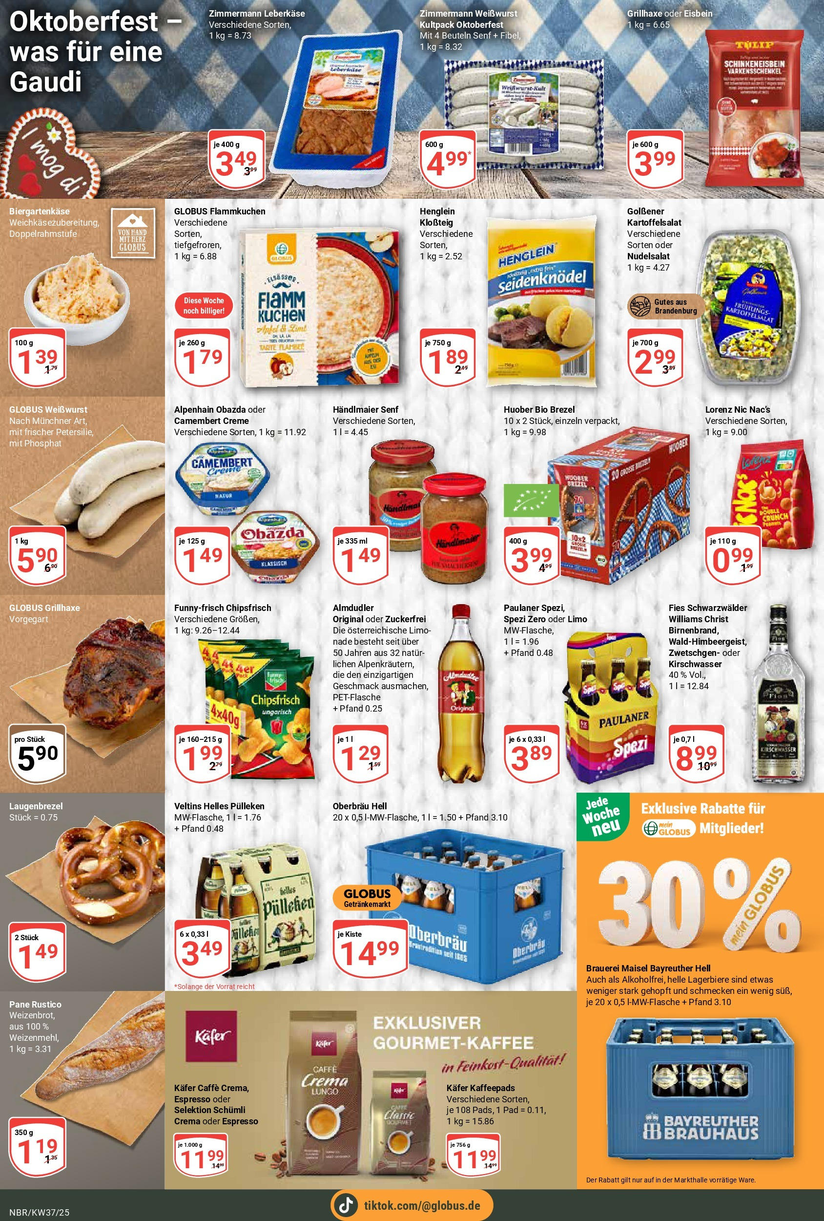 Globus prospekt Neubrandenburg (ab 07.09.2025) » Angebote ab Montag | Seite: 16 | Produkte: Bayreuther hell, Kaffeepads, Weißwurst, Zwetschgen Globus prospekt Neubrandenburg (ab 07.09.2025) » Angebote online | Seite: 16 | Produkte: Bayreuther hell, Kaffeepads, Weißwurst, Zwetschgen