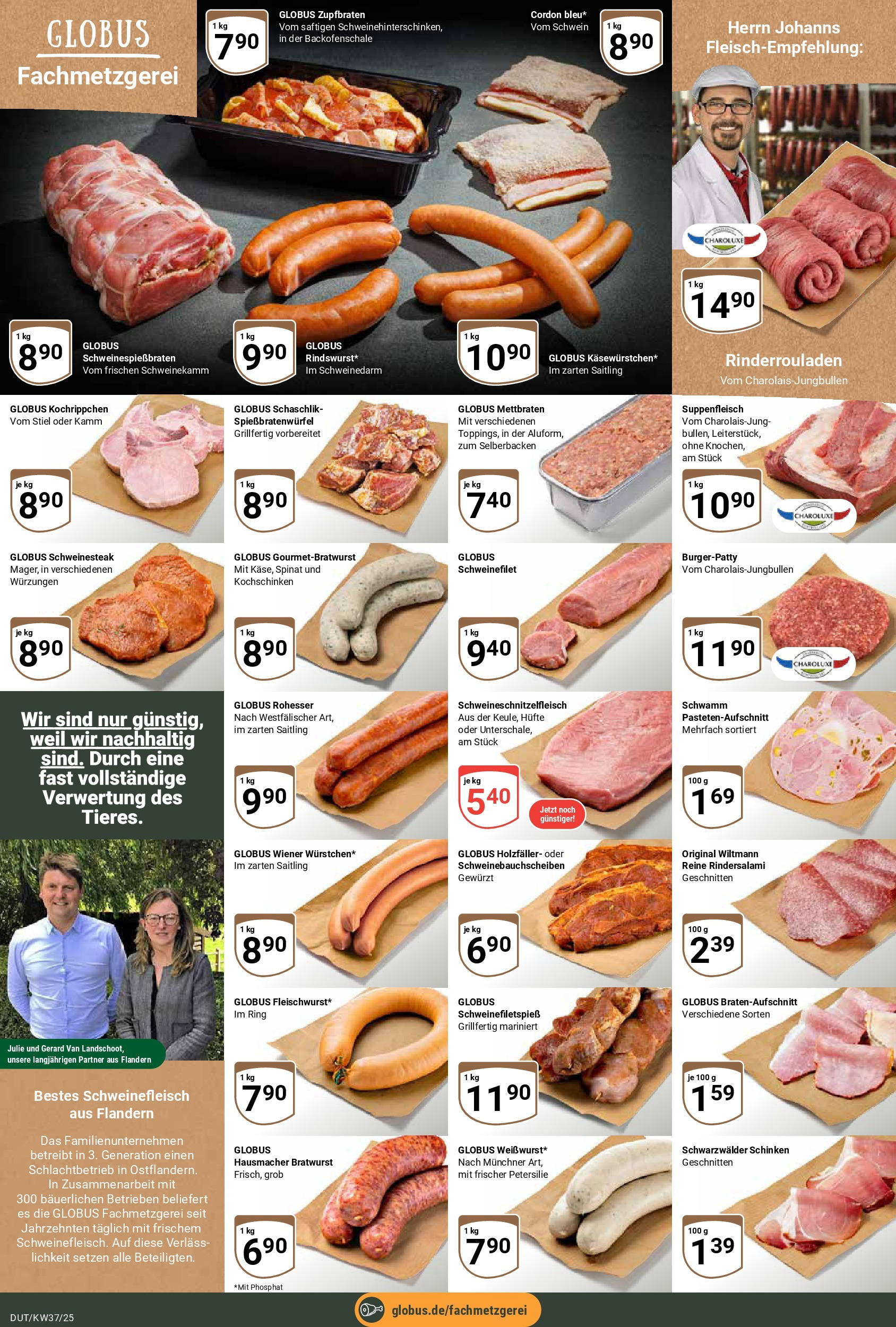 Globus prospekt Wetzlar-Dutenhofen	 (ab 07.09.2025) » Angebote online | Seite: 8 | Produkte: Rinderrouladen, Bratwurst, Schweinefilet, Schweinefleisch