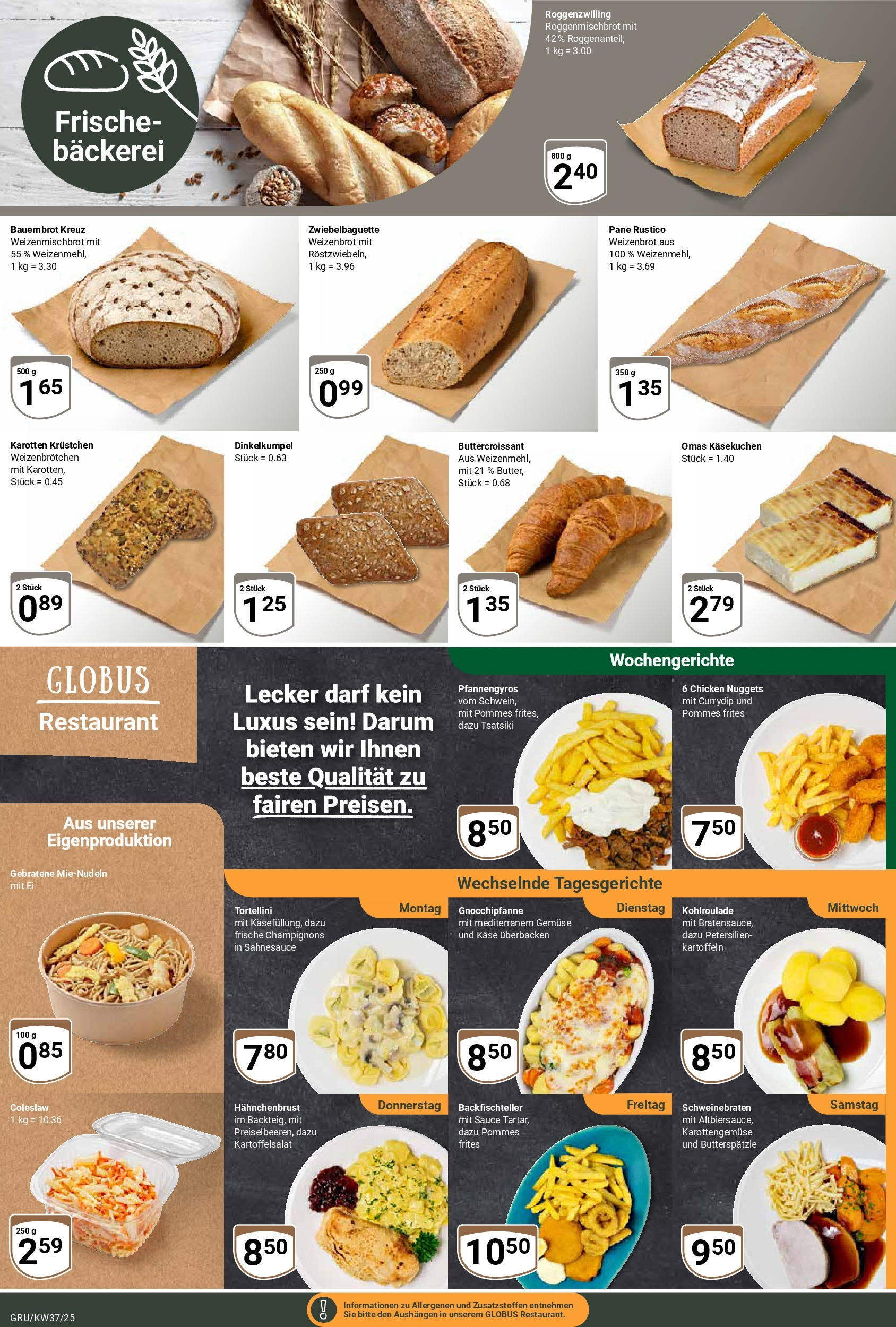Globus prospekt Grünstadt (ab 07.09.2025) » Angebote ab Montag | Seite: 7 | Produkte: Bäckerei, Käse, Kartoffeln, Hahnchenbrust Globus prospekt Grünstadt (ab 07.09.2025) » Angebote online | Seite: 7 | Produkte: Bäckerei, Käse, Kartoffeln, Hahnchenbrust