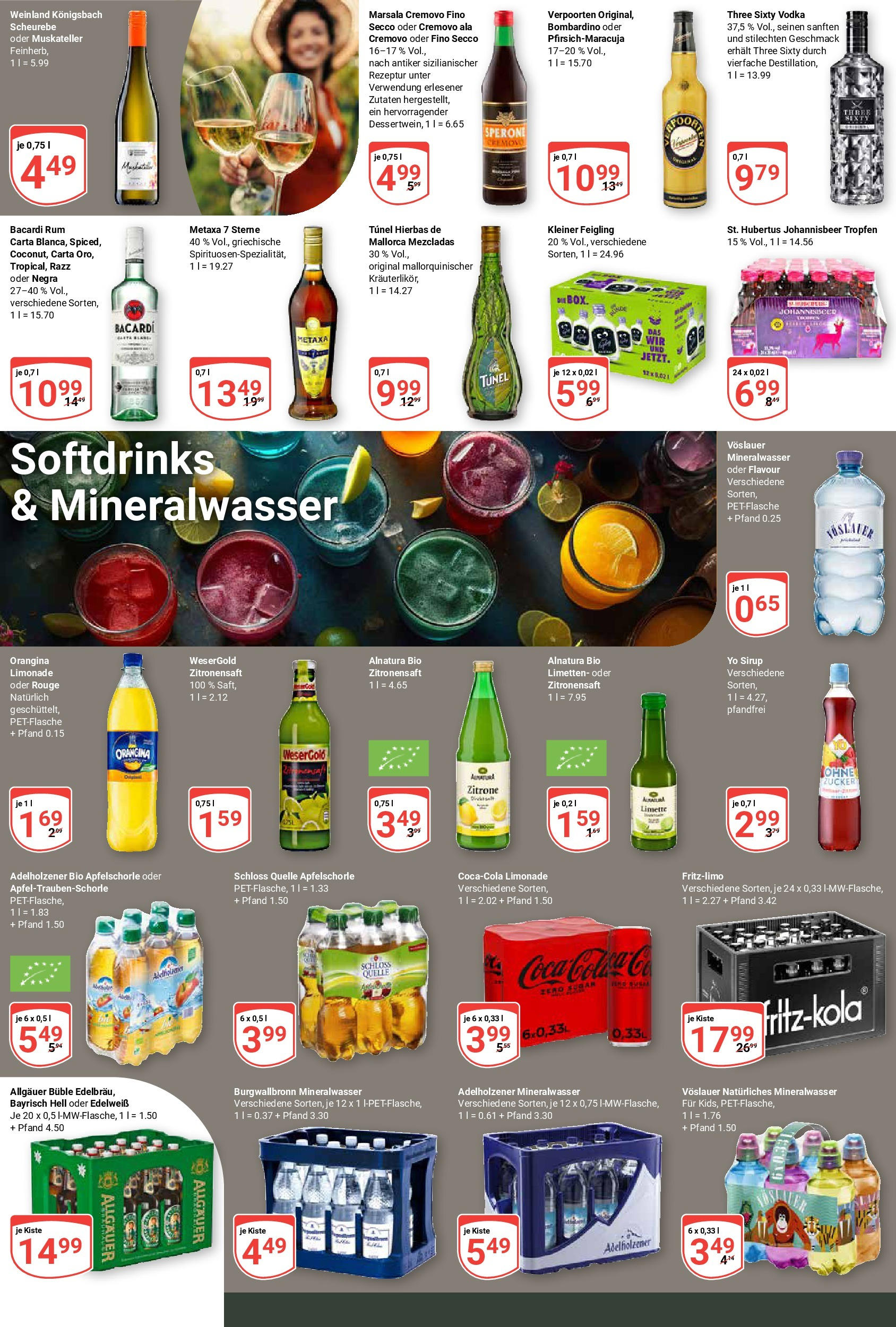 Globus prospekt Tönisvorst	 (ab 07.09.2025) » Angebote online | Seite: 18 | Produkte: Bacardi, Rouge, Metaxa, Zucker