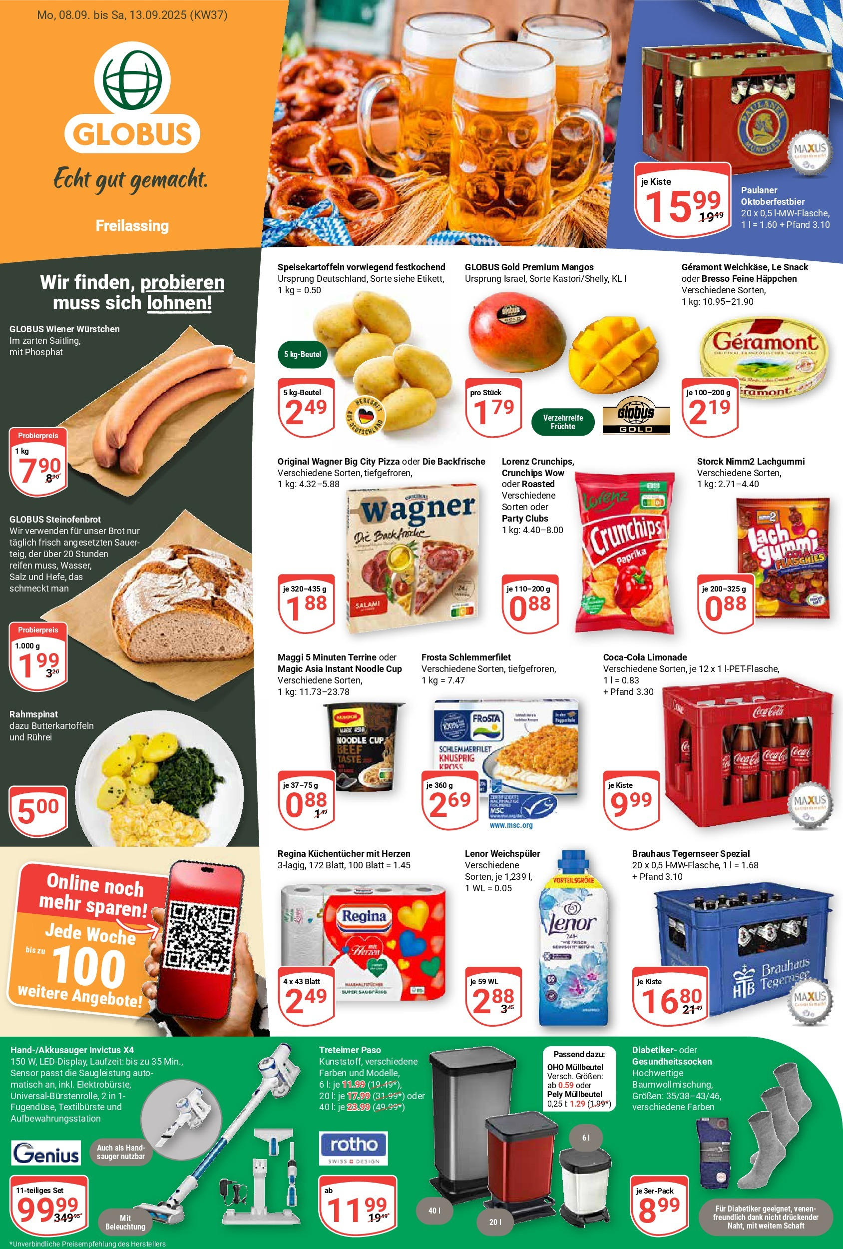 Globus prospekt Freilassing (ab 07.09.2025) » Angebote ab Montag | Seite: 5 | Produkte: Geramont, Bresso, Brot, Pizza Globus prospekt Freilassing (ab 07.09.2025) » Angebote online | Seite: 5 | Produkte: Geramont, Bresso, Brot, Pizza