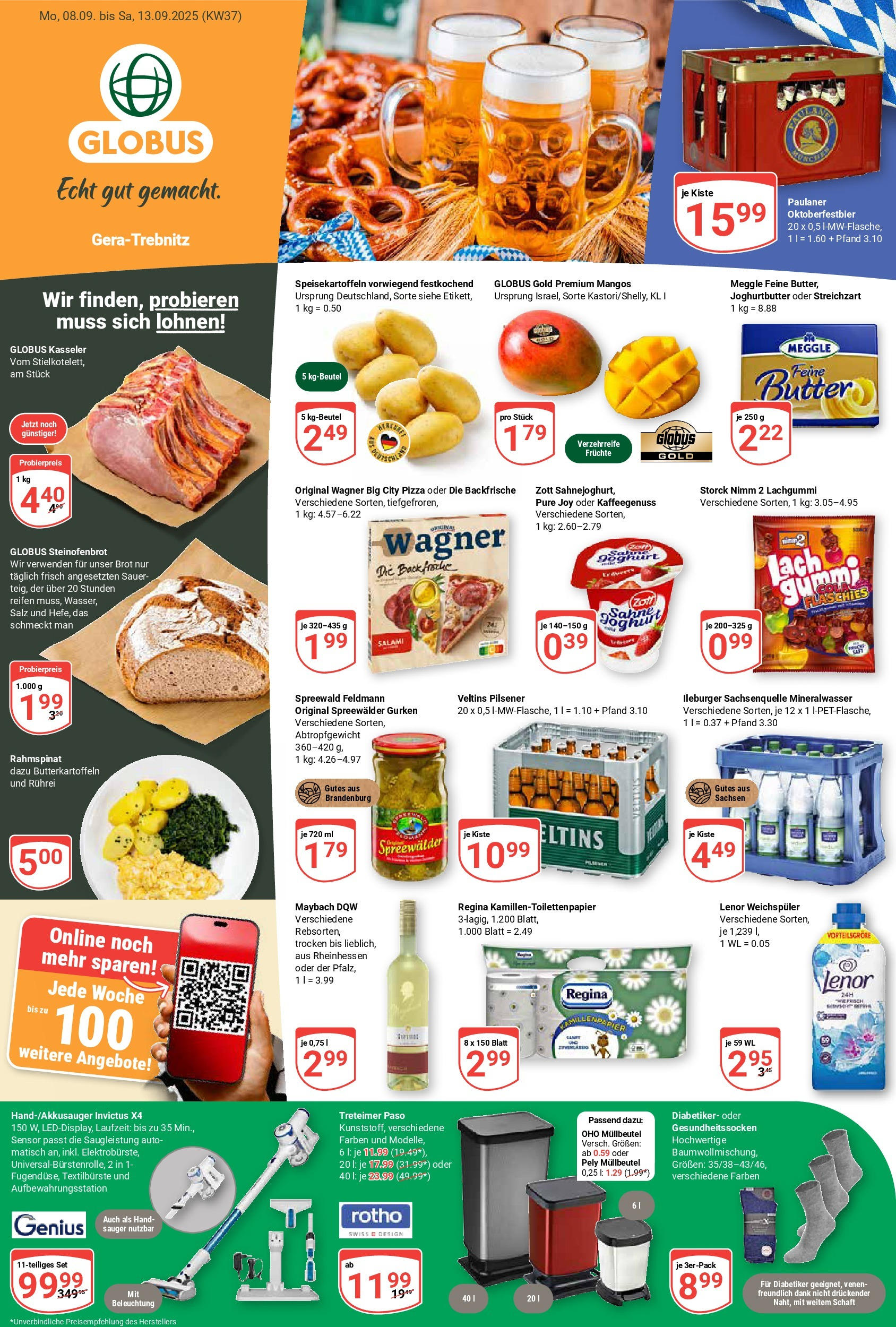 Globus prospekt Gera	 (ab 07.09.2025) » Angebote online | Seite: 1 | Produkte: Salz, Brot, Salami, Pizza