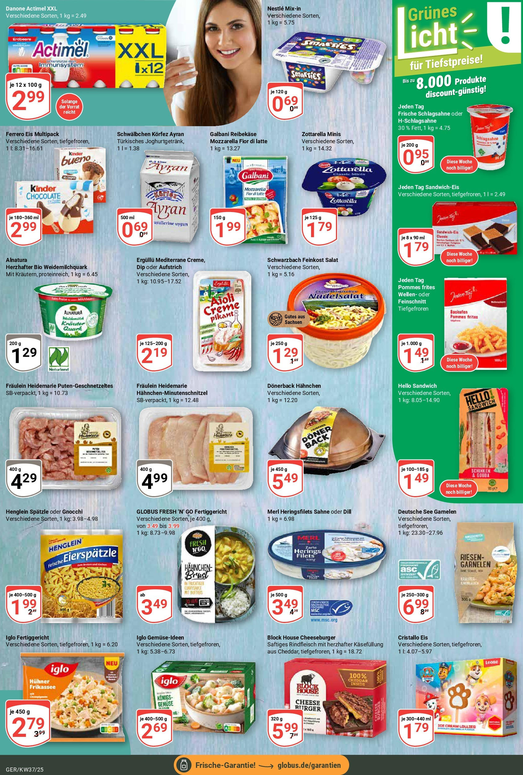 Globus prospekt Gera	 (ab 07.09.2025) » Angebote online | Seite: 9 | Produkte: Iglo, Backofen, Reibekase, Eis