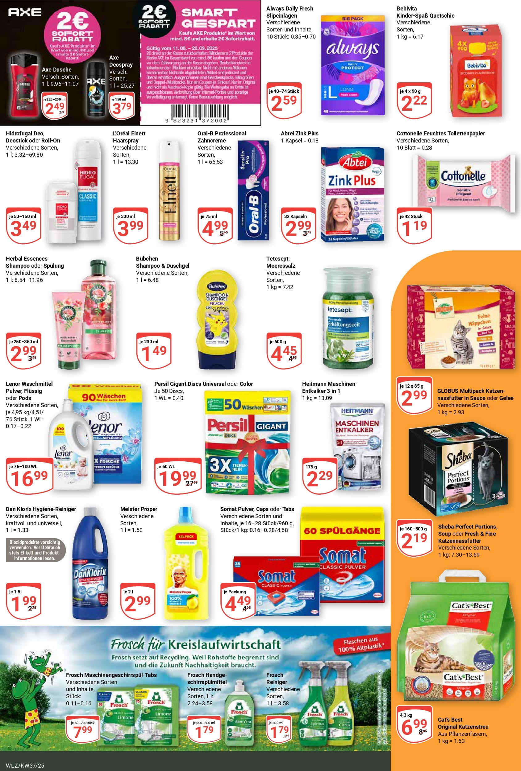 Globus prospekt Weischlitz (ab 07.09.2025) » Angebote ab Montag | Seite: 16 | Produkte: Shampoo, Waschmittel, Toilettenpapier, Feuchtes Toilettenpapier Globus prospekt Weischlitz (ab 07.09.2025) » Angebote online | Seite: 16 | Produkte: Shampoo, Waschmittel, Toilettenpapier, Feuchtes Toilettenpapier
