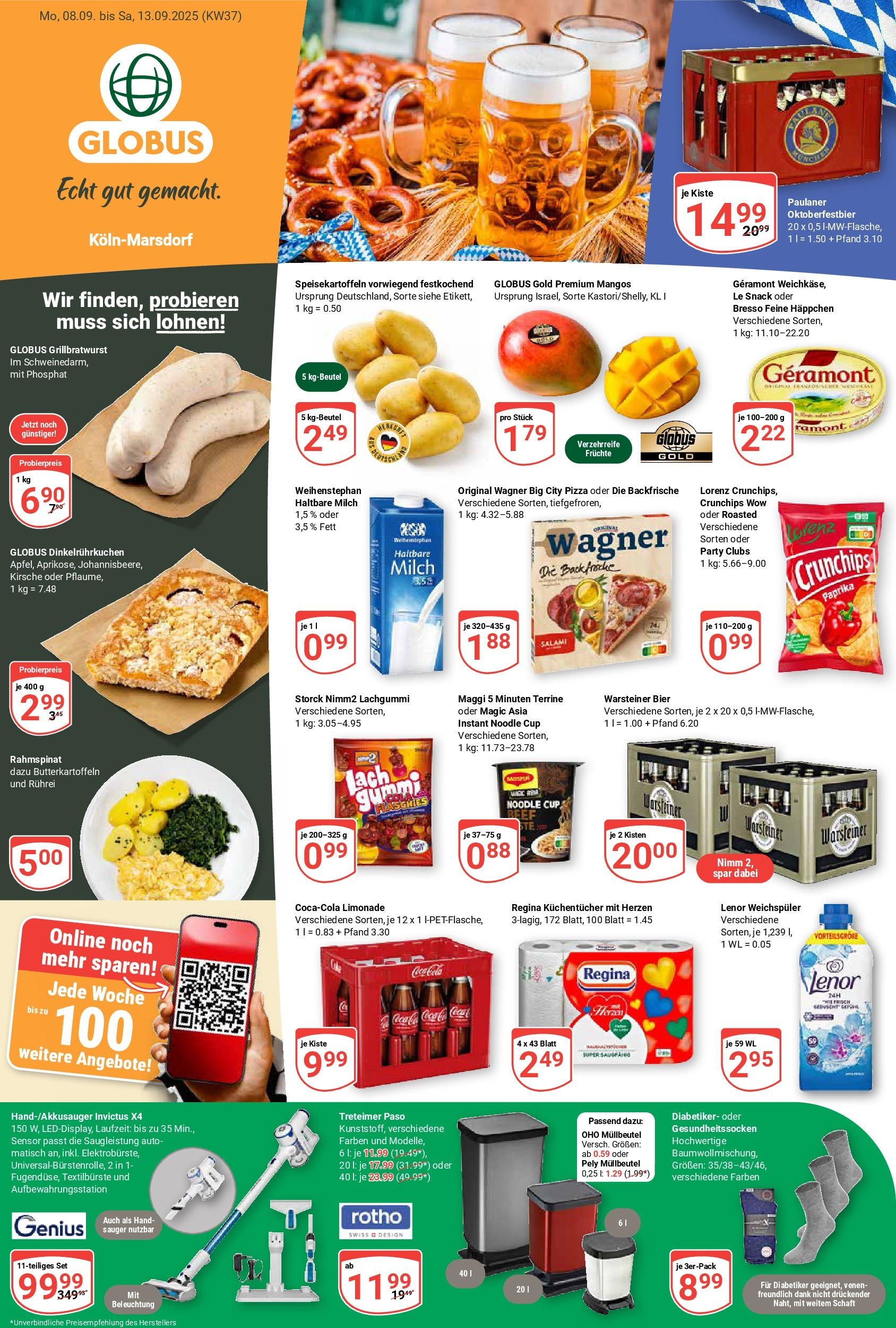 Globus prospekt Köln	 (ab 07.09.2025) » Angebote online | Seite: 1 | Produkte: Lenor, Maggi, Bier, Paulaner
