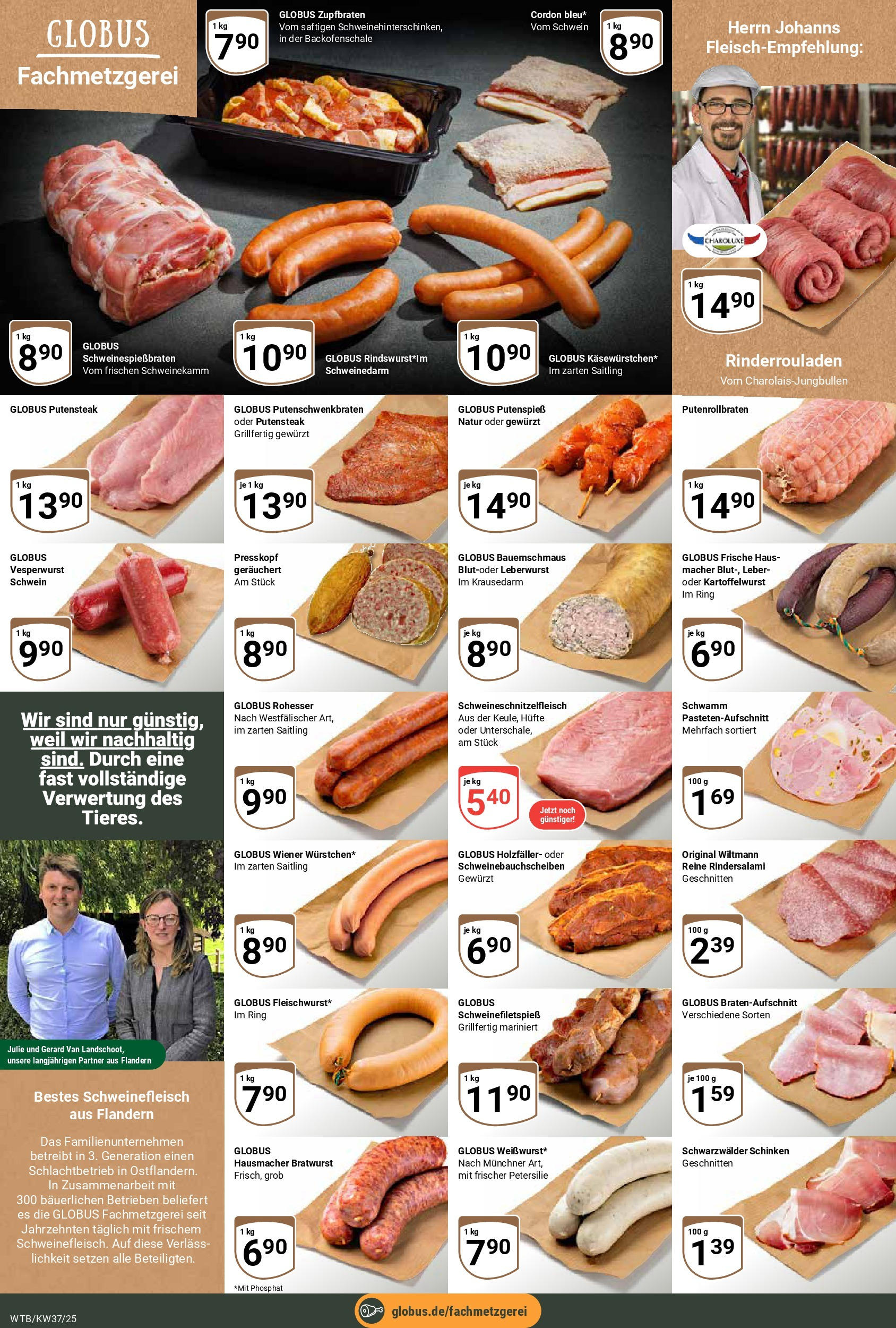 Globus prospekt Wächtersbach	 (ab 07.09.2025) » Angebote online | Seite: 8 | Produkte: Rinderrouladen, Petersilie, Schinken, Schweinefleisch