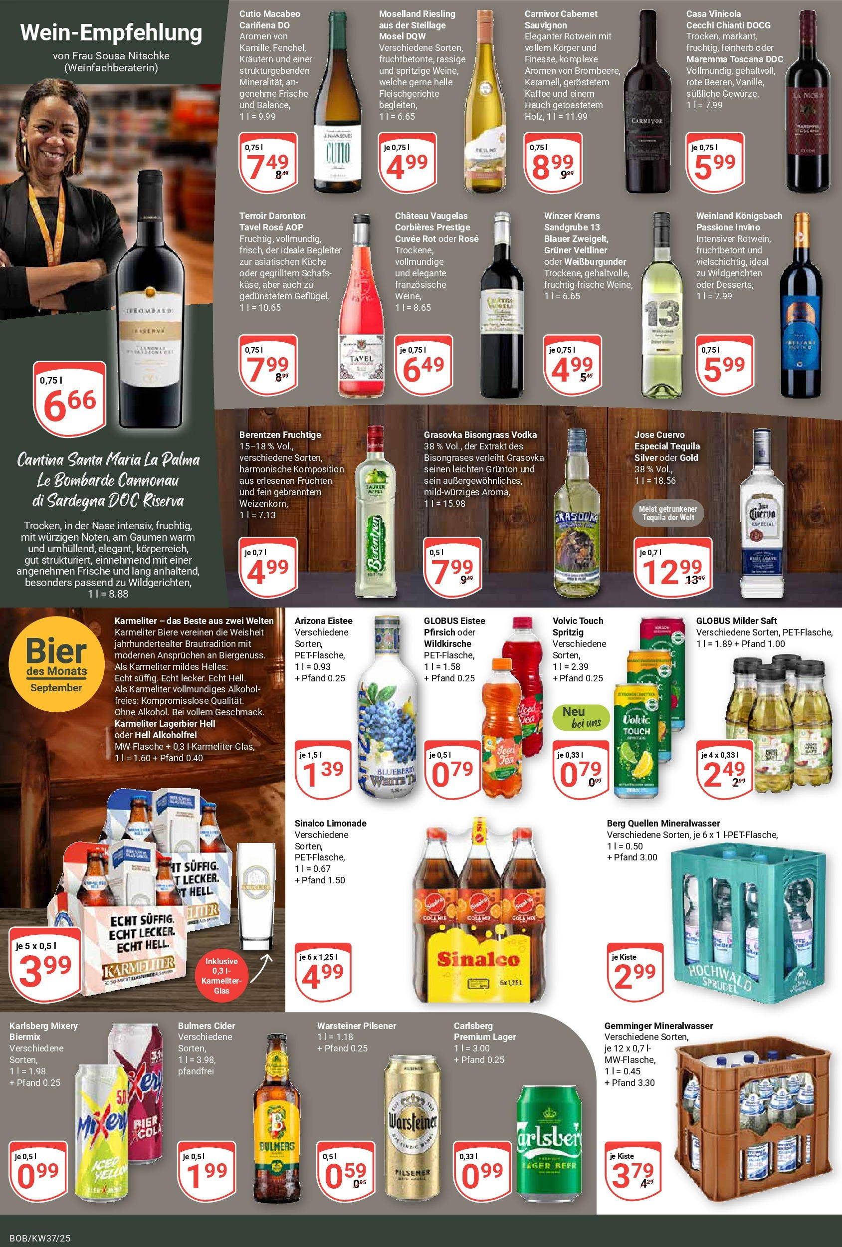 Globus prospekt Bobenheim-Roxheim (ab 07.09.2025) » Angebote ab Montag | Seite: 15 | Produkte: Bier, Vodka, Volvic, Berentzen Globus prospekt Bobenheim-Roxheim (ab 07.09.2025) » Angebote online | Seite: 15 | Produkte: Bier, Vodka, Volvic, Berentzen