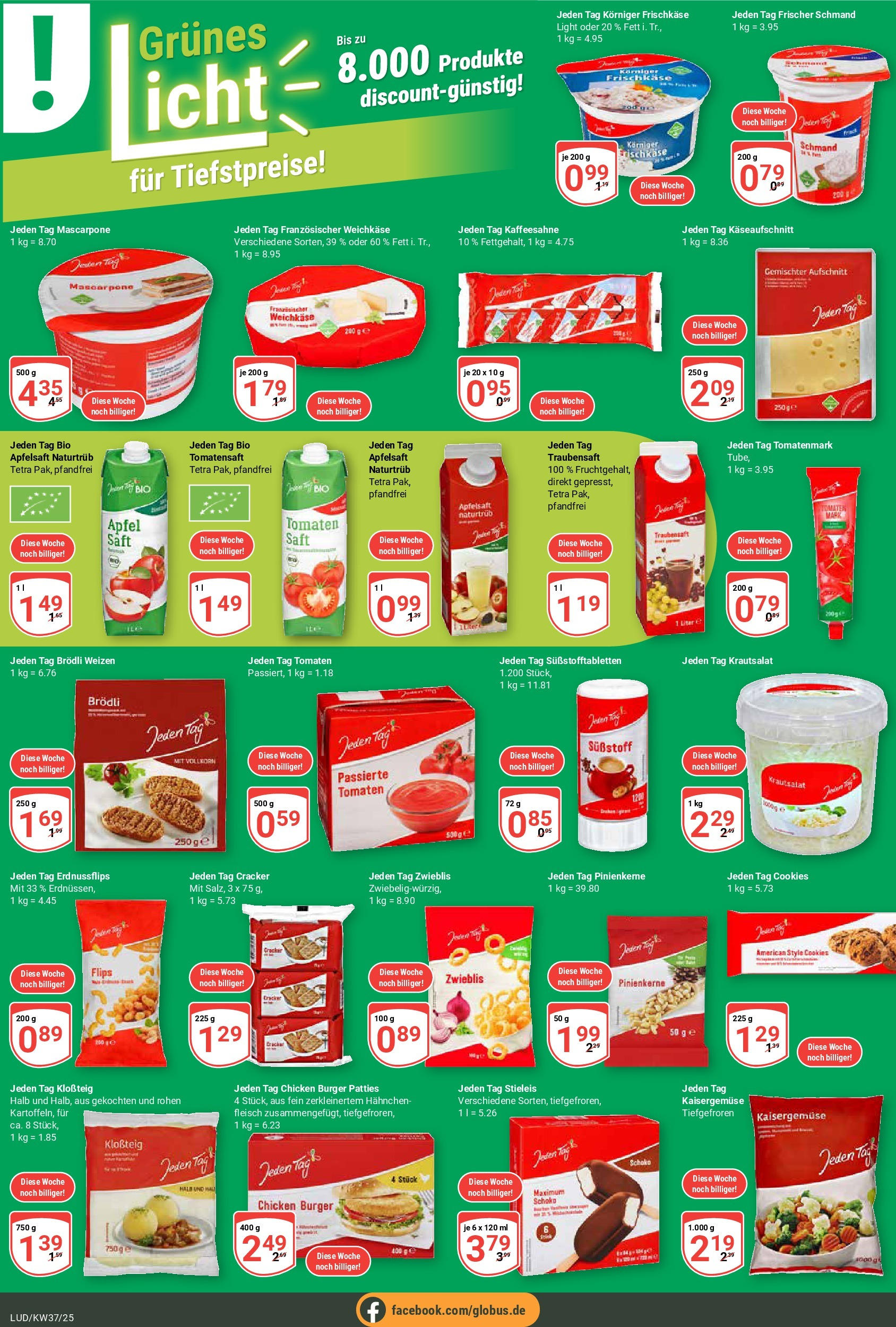 Globus prospekt Ludwigshafen-Oggersheim	 (ab 07.09.2025) » Angebote online | Seite: 15 | Produkte: Hahnchen, Mascarpone, Tomaten, Apfelsaft