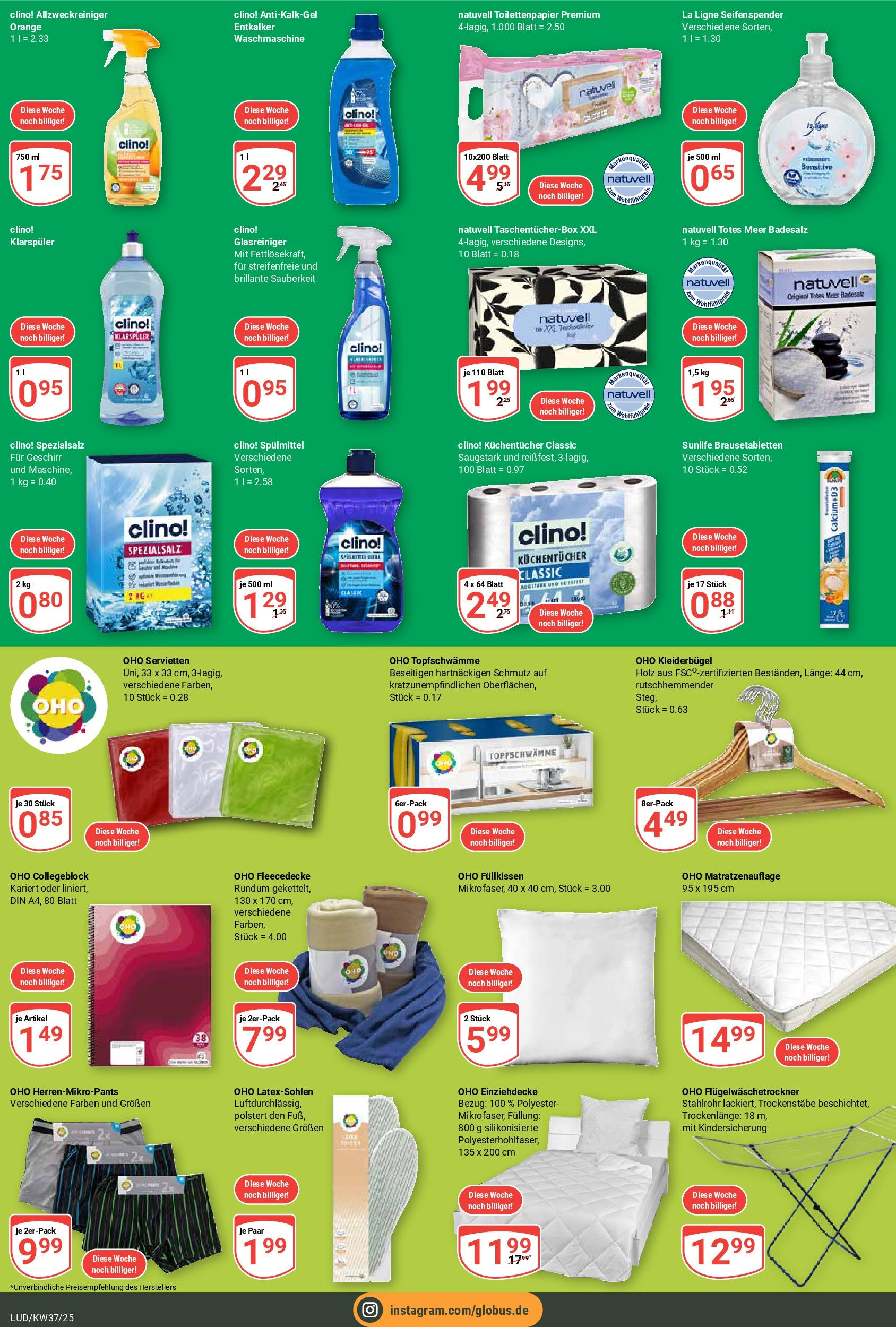 Globus prospekt Ludwigshafen-Oggersheim	 (ab 07.09.2025) » Angebote online | Seite: 16 | Produkte: Kleiderbügel, Seifenspender, Klarspüler, Toilettenpapier