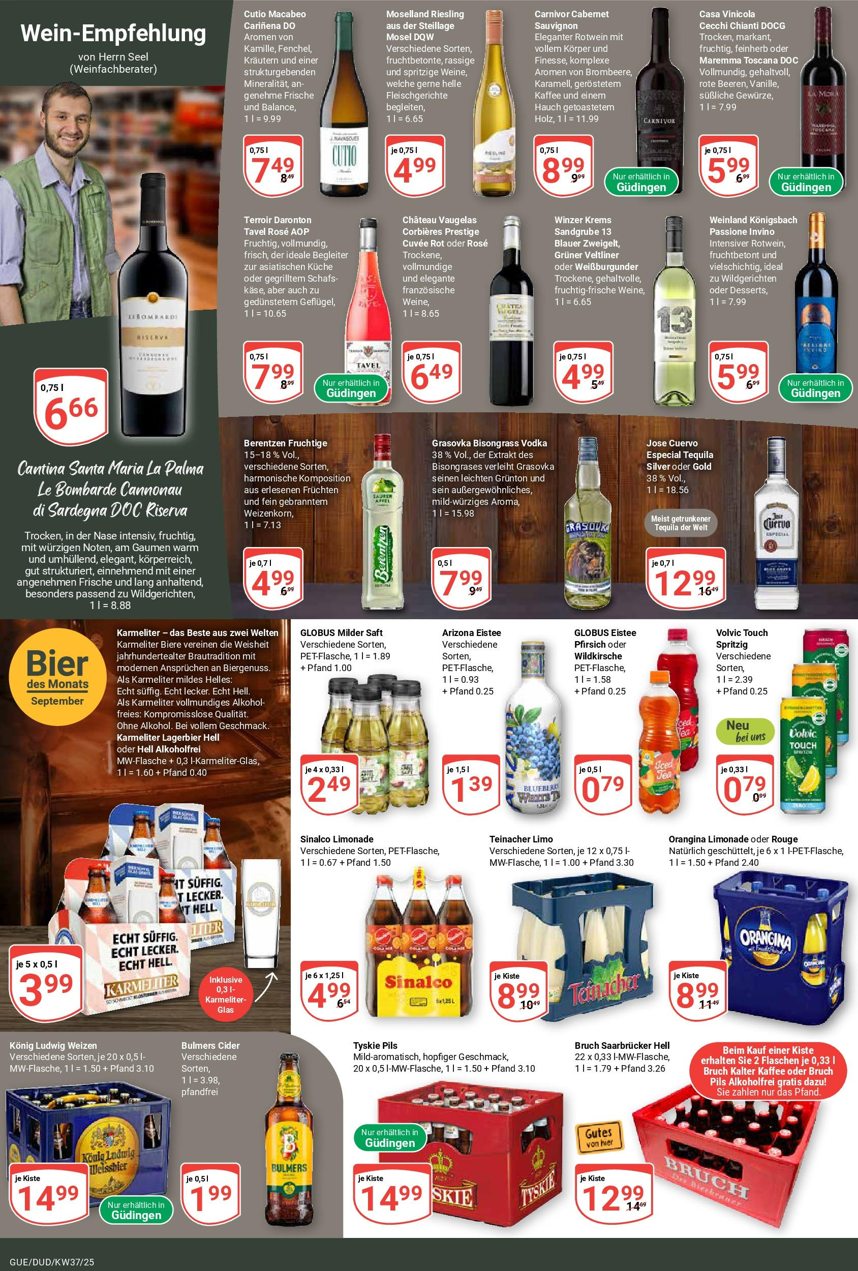 Globus prospekt Saarbrücken-Güdingen (ab 07.09.2025) » Angebote ab Montag | Seite: 19 | Produkte: Sinalco, Bier, Weißbier, Rouge Globus prospekt Saarbrücken-Güdingen (ab 07.09.2025) » Angebote online | Seite: 19 | Produkte: Sinalco, Bier, Weißbier, Rouge