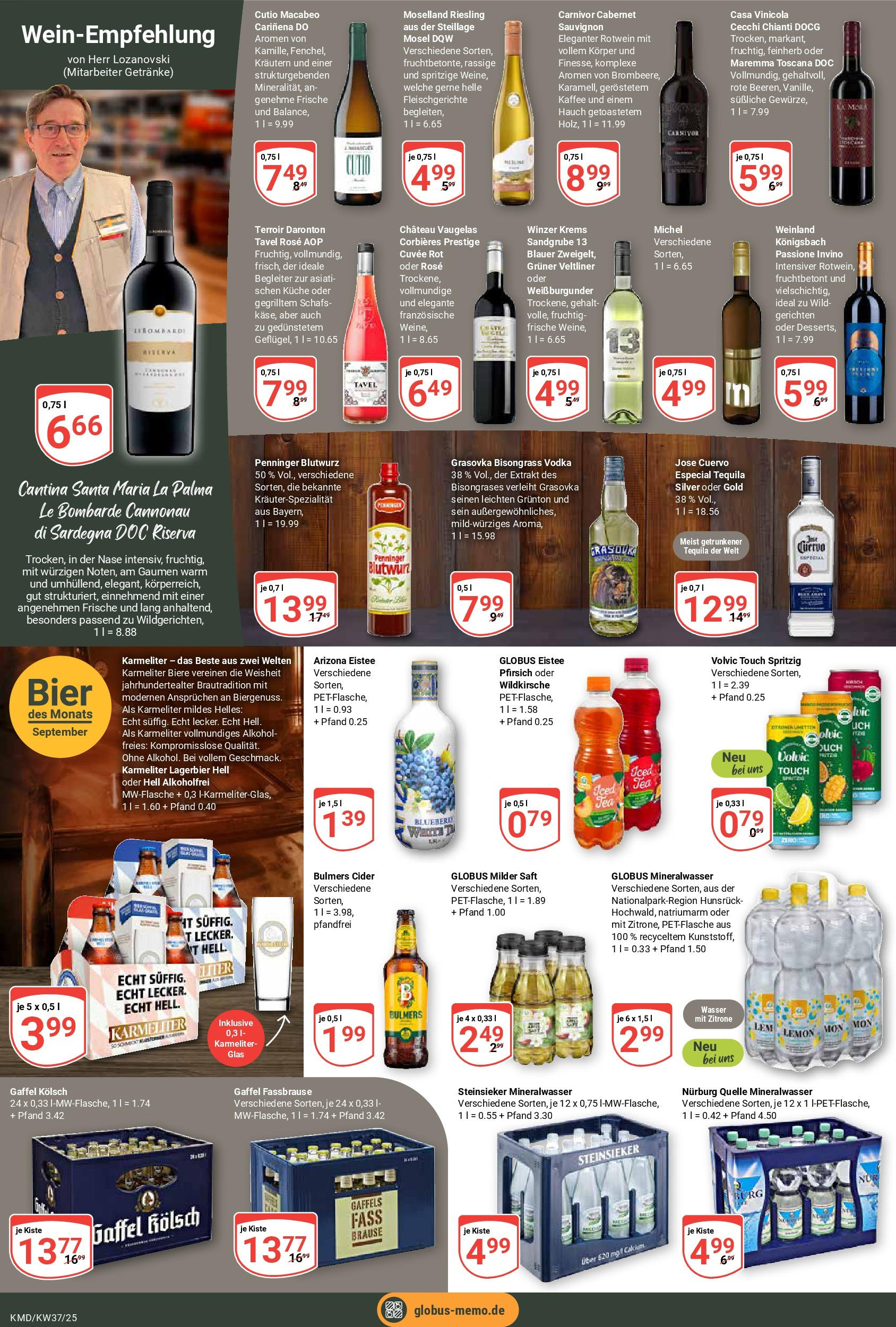 Globus prospekt Köln	 (ab 07.09.2025) » Angebote online | Seite: 15 | Produkte: Kaffee, Küche, Tequila, Zitronen