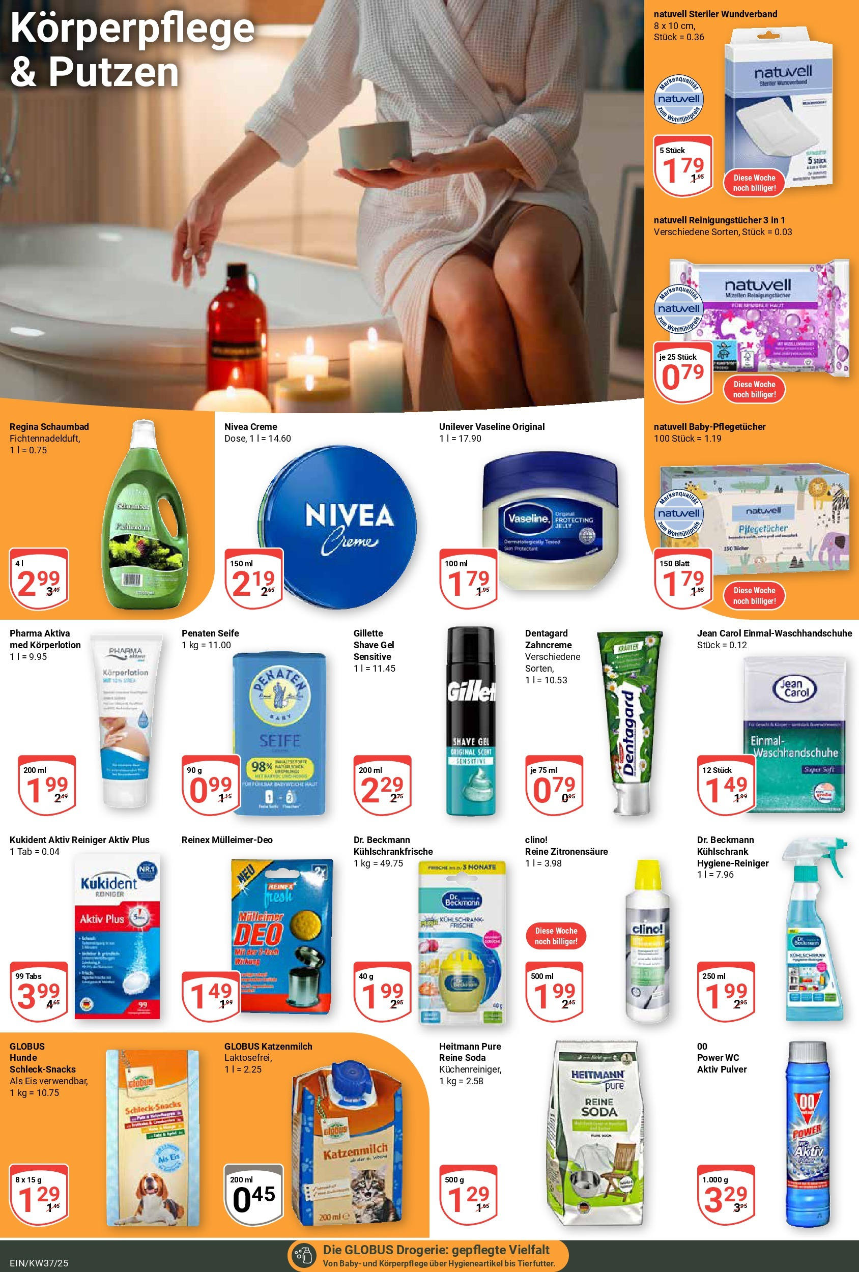 Globus prospekt Homburg-Einöd	 (ab 07.09.2025) » Angebote online | Seite: 22 | Produkte: Kühlschrank, Seife, Reinigungstücher, Körperlotion