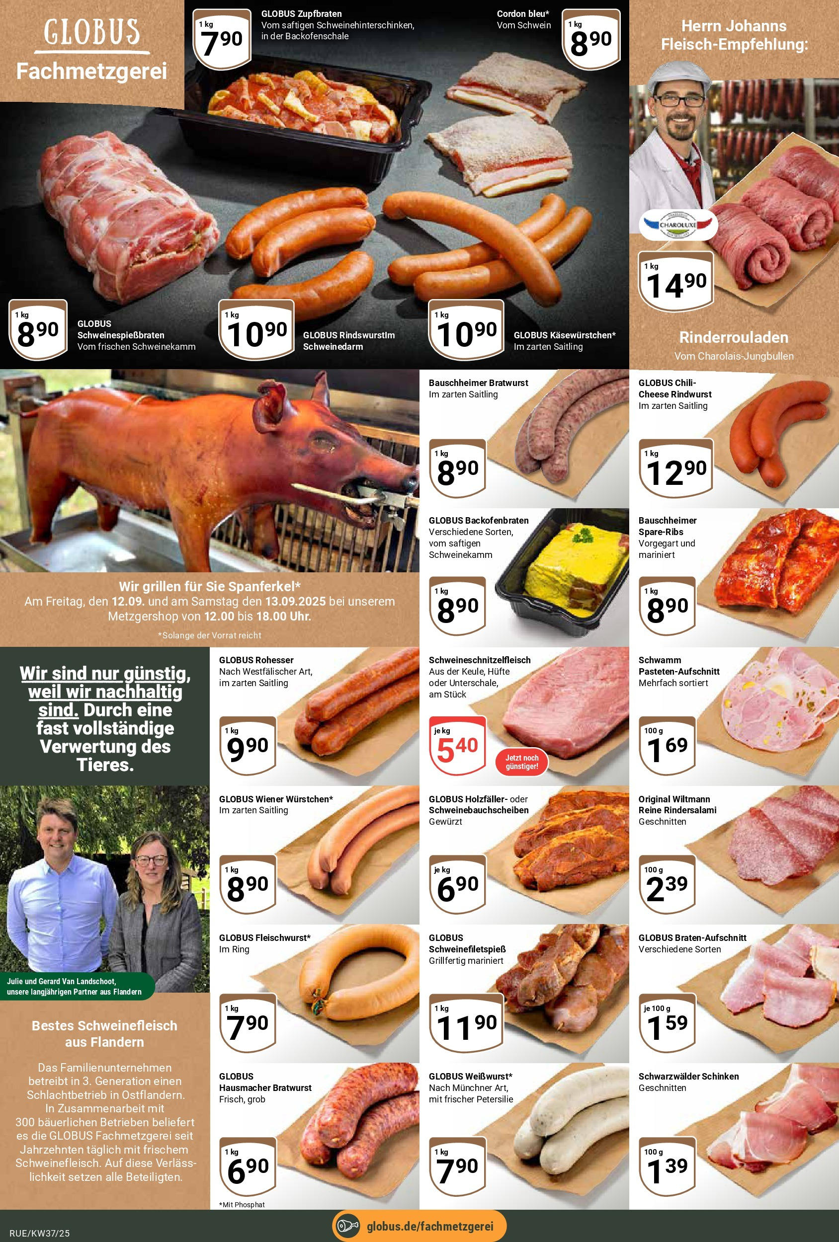 Globus prospekt Rüsselsheim (ab 07.09.2025) » Angebote ab Montag | Seite: 12 | Produkte: Rinderrouladen, Bratwurst, Schinken, Schweinefleisch Globus prospekt Rüsselsheim (ab 07.09.2025) » Angebote online | Seite: 12 | Produkte: Rinderrouladen, Bratwurst, Schinken, Schweinefleisch