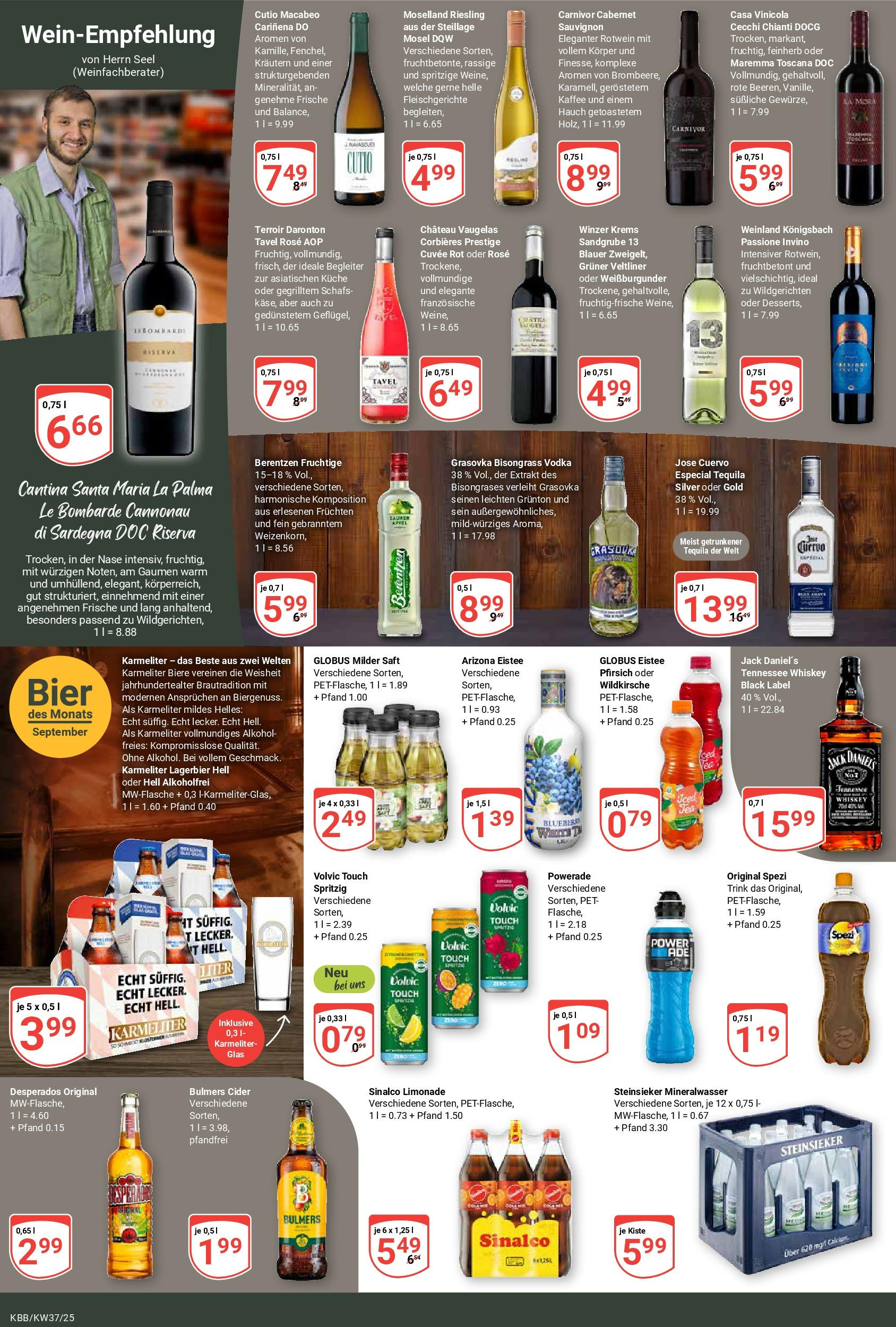 Globus prospekt Koblenz-Bubenheim (ab 07.09.2025) » Angebote ab Montag | Seite: 20 | Produkte: Volvic touch, Mineralwasser, Tequila, Whiskey Globus prospekt Koblenz-Bubenheim (ab 07.09.2025) » Angebote online | Seite: 20 | Produkte: Volvic touch, Mineralwasser, Tequila, Whiskey