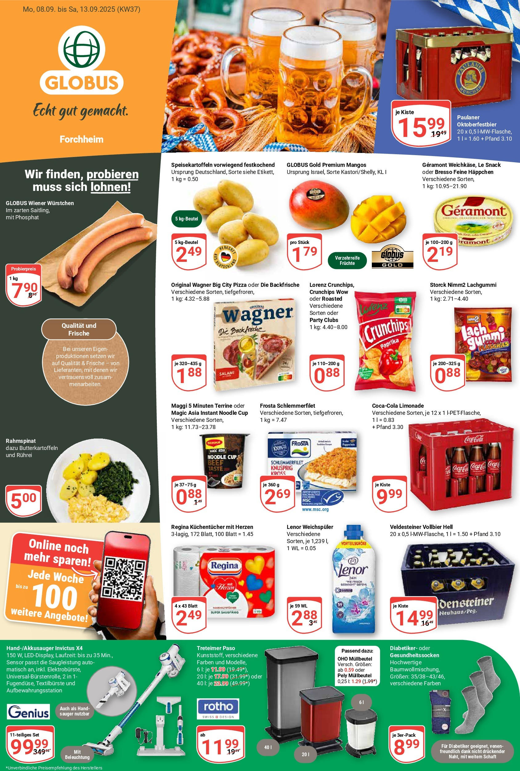 Globus prospekt Forchheim	 (ab 07.09.2025) » Angebote online | Seite: 5 | Produkte: Lenor, Geramont, Wiener wurstchen, Paprika