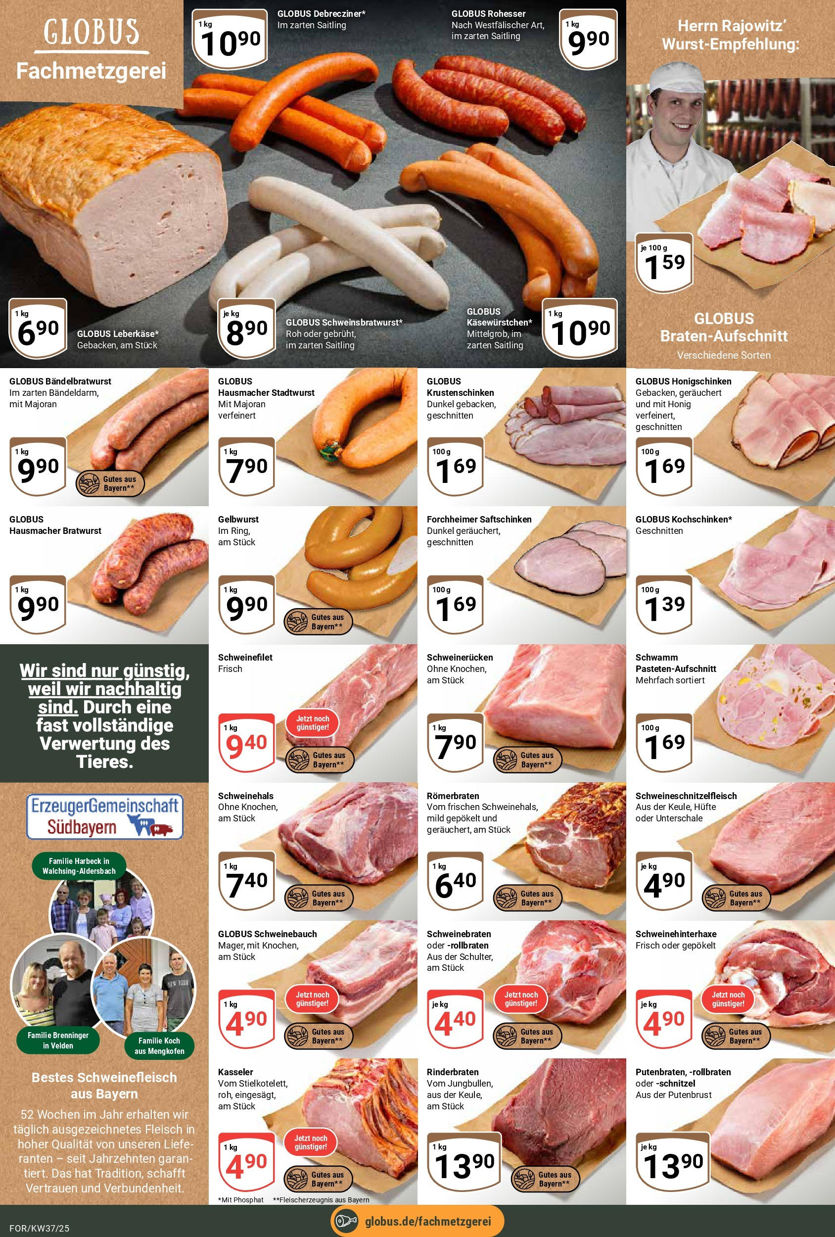 Globus prospekt Forchheim	 (ab 07.09.2025) » Angebote online | Seite: 10 | Produkte: Schweinebauch, Bratwurst, Schnitzel, Fleisch