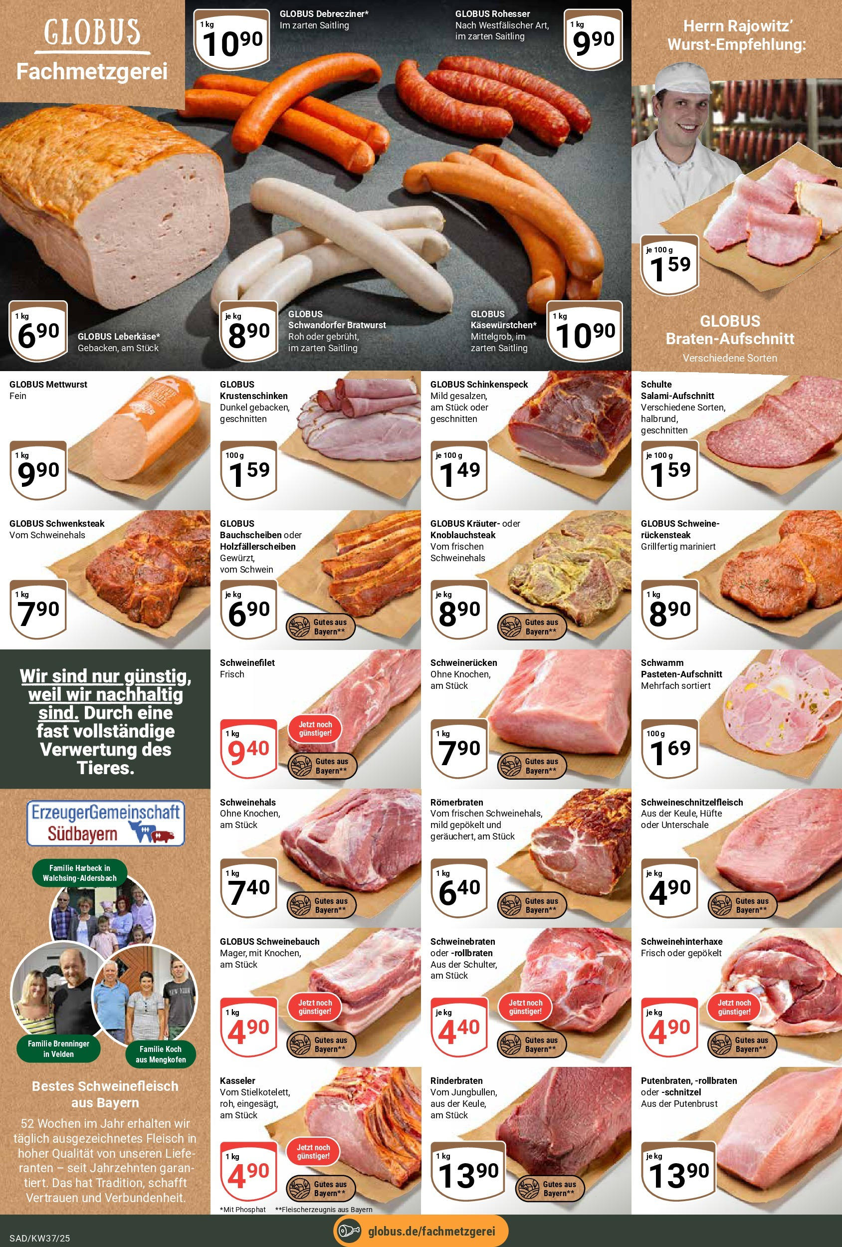Globus prospekt Schwandorf (ab 07.09.2025) » Angebote ab Montag | Seite: 10 | Produkte: Rinderbraten, Schweinebauch, Bratwurst, Fleisch Globus prospekt Schwandorf (ab 07.09.2025) » Angebote online | Seite: 10 | Produkte: Rinderbraten, Schweinebauch, Bratwurst, Fleisch