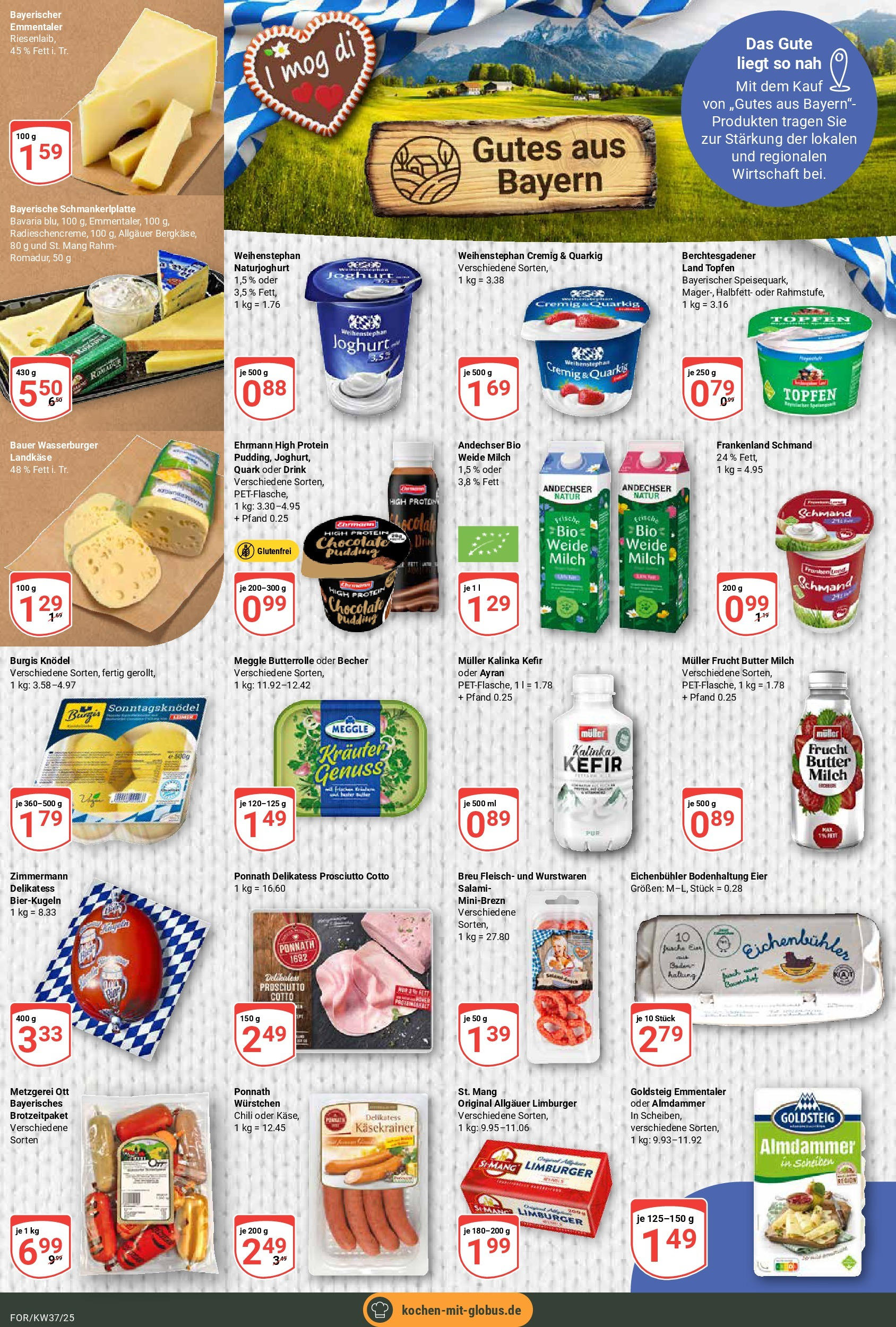 Globus prospekt Forchheim	 (ab 07.09.2025) » Angebote online | Seite: 22 | Produkte: Joghurt, Käsekrainer, Pudding, Fleisch