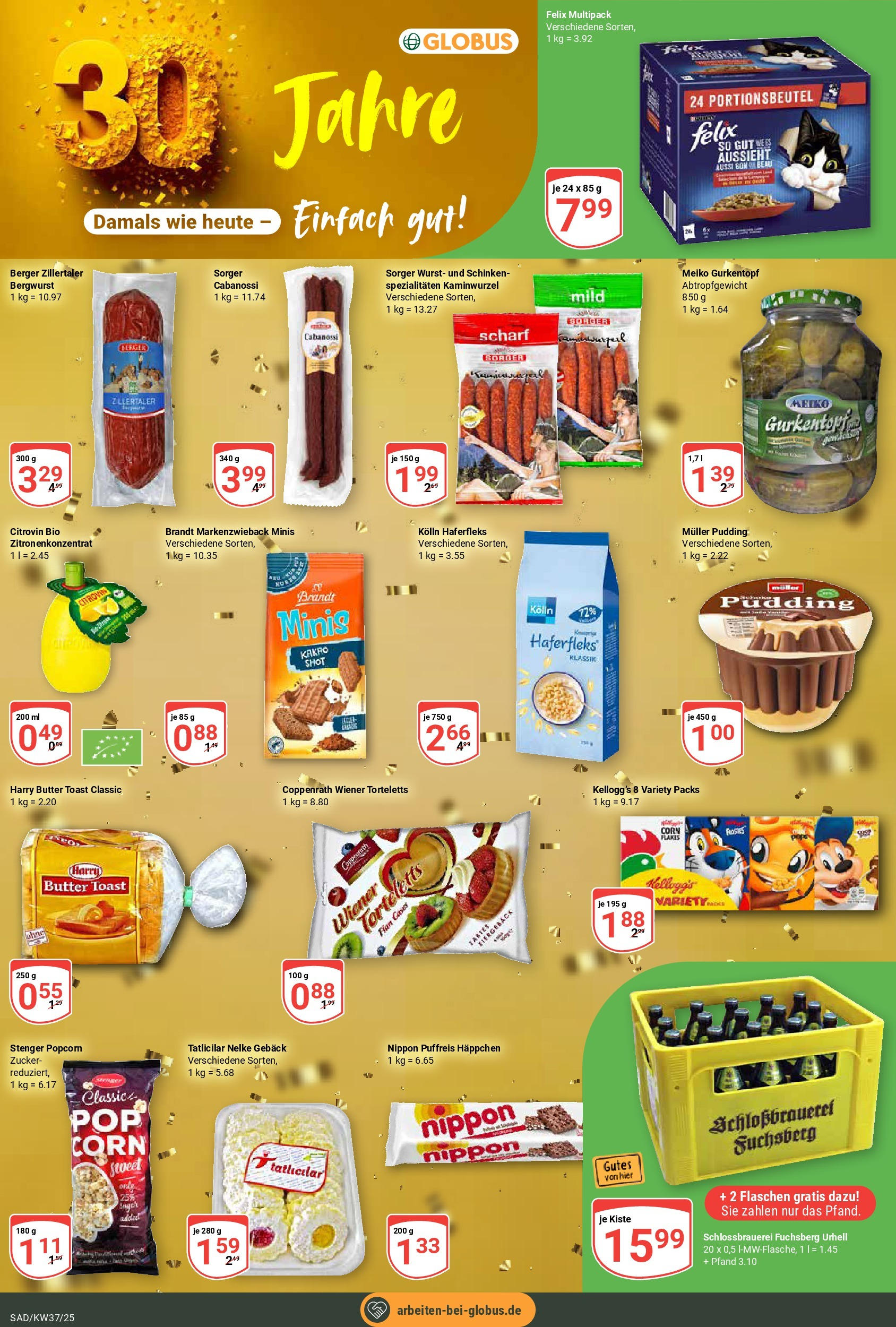 Globus prospekt Schwandorf (ab 07.09.2025) » Angebote ab Montag | Seite: 29 | Produkte: Butter, Kellogg's, Pudding, Wurst Globus prospekt Schwandorf (ab 07.09.2025) » Angebote online | Seite: 29 | Produkte: Butter, Kellogg's, Pudding, Wurst