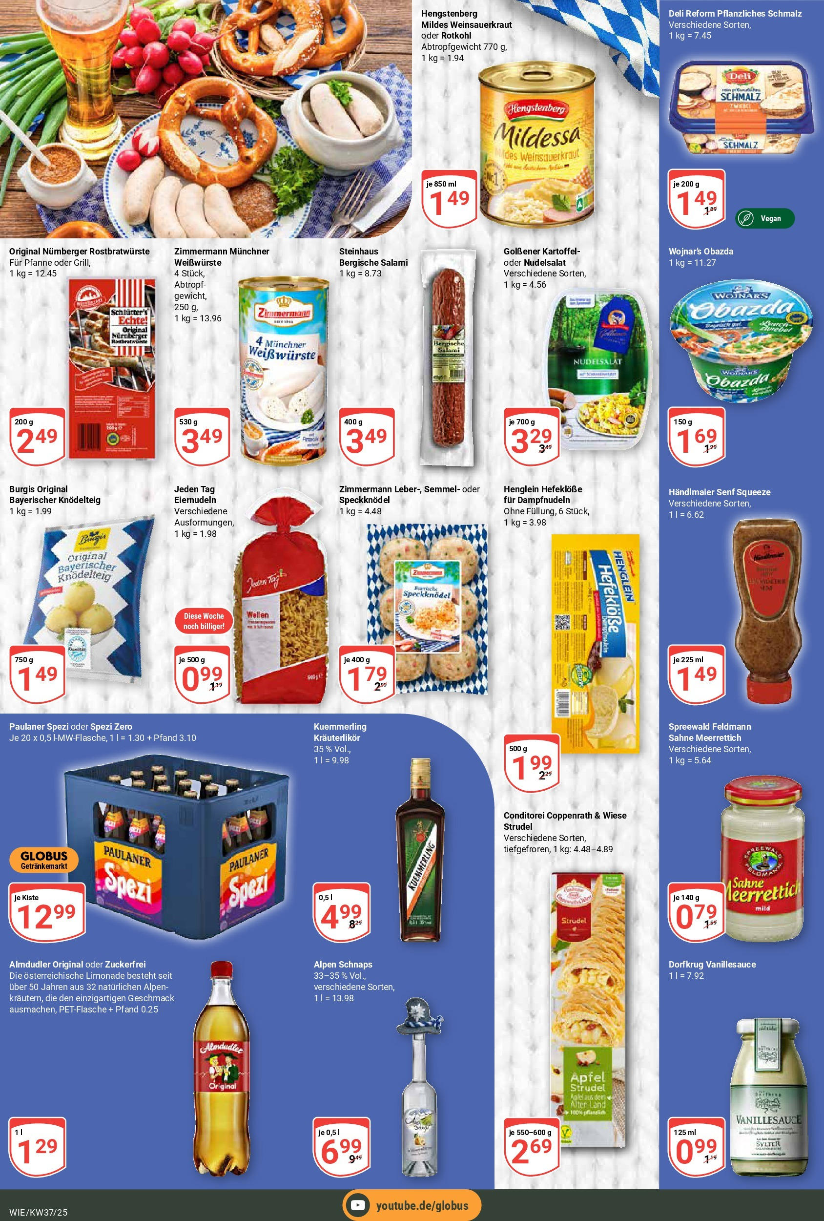 Globus prospekt Waghäusel	 (ab 07.09.2025) » Angebote online | Seite: 21 | Produkte: Rotkohl, Limonade, Kuemmerling, Sahne