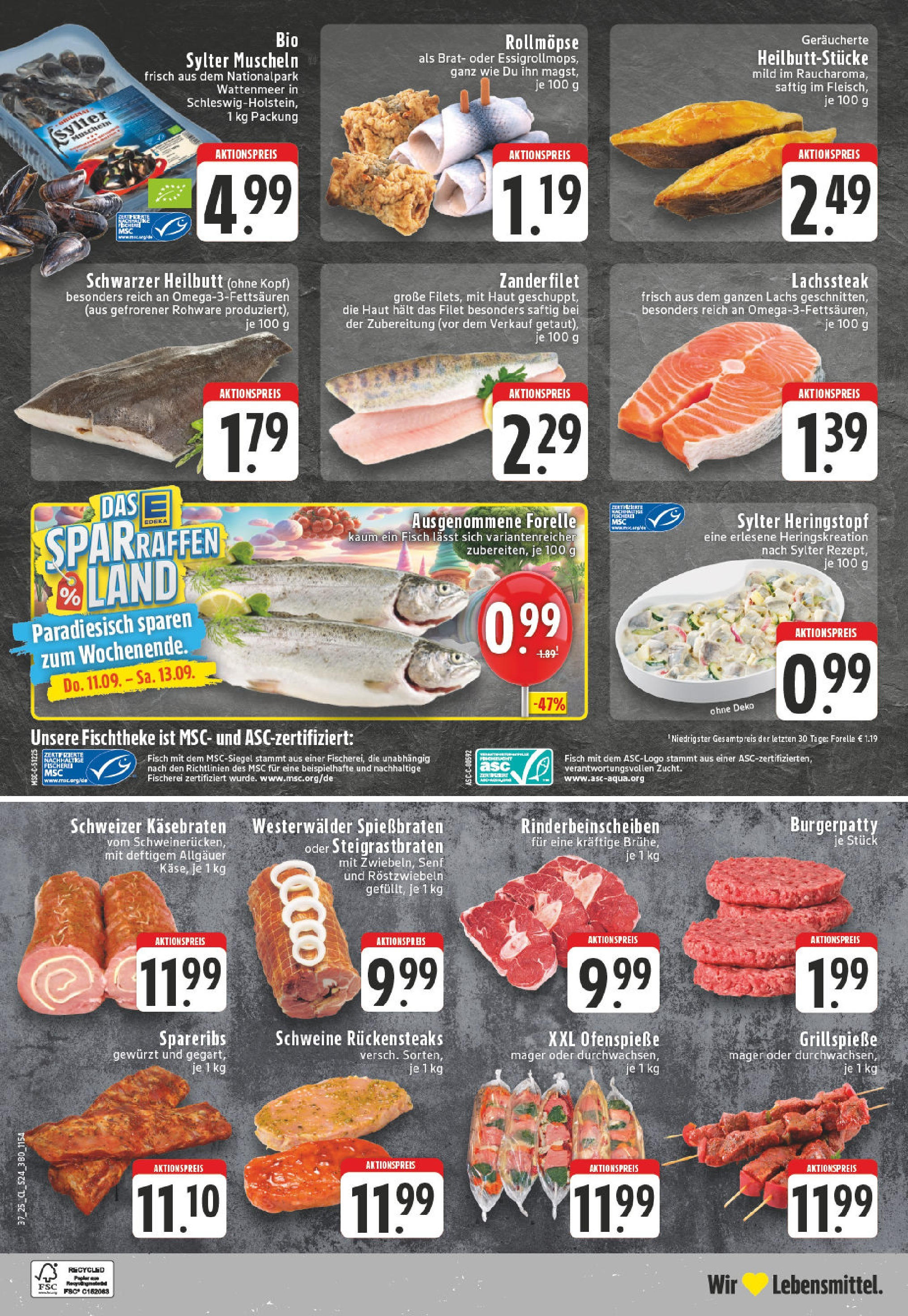 Edeka prospekt Höhn (ab 07.09.2025) » Angebote Online | Seite: 24 | Produkte: Burger, Fisch, Lachs, Steak Edeka prospekt Höhn (ab 07.09.2025) » Angebote Online | Seite: 24 | Produkte: Burger, Fisch, Lachs, Steak