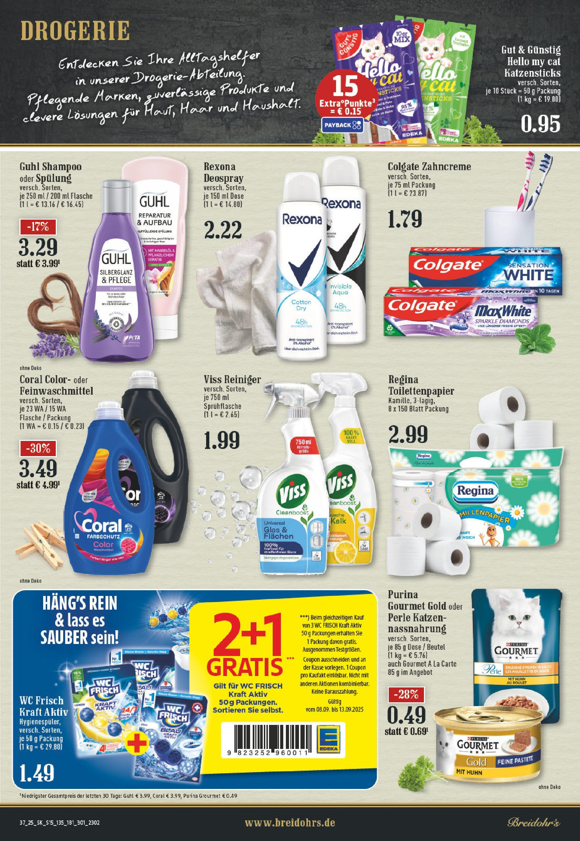 Edeka prospekt Bergisch Gladbach (ab 07.09.2025) » Angebote Online | Seite: 15 | Produkte: Coral, Box, Wc frisch, Purina gourmet gold Edeka prospekt Bergisch Gladbach (ab 07.09.2025) » Angebote Online | Seite: 15 | Produkte: Coral, Box, Wc frisch, Purina gourmet gold