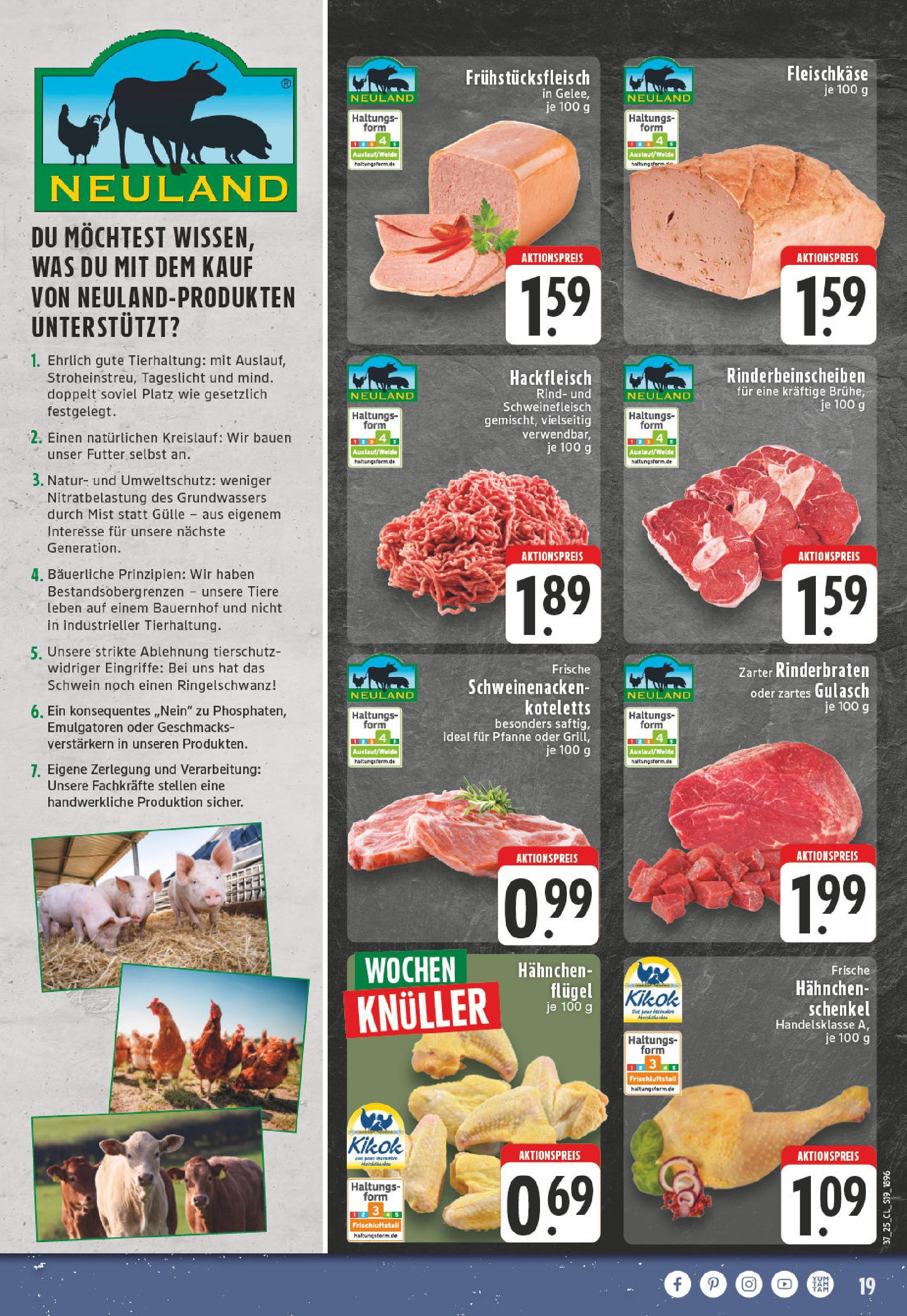 Edeka prospekt Lünen (ab 07.09.2025) » Angebote Online | Seite: 19 | Produkte: Rinderbraten, Schweinenacken, Gulasch, Hackfleisch Edeka prospekt Lünen (ab 07.09.2025) » Angebote Online | Seite: 19 | Produkte: Rinderbraten, Schweinenacken, Gulasch, Hackfleisch