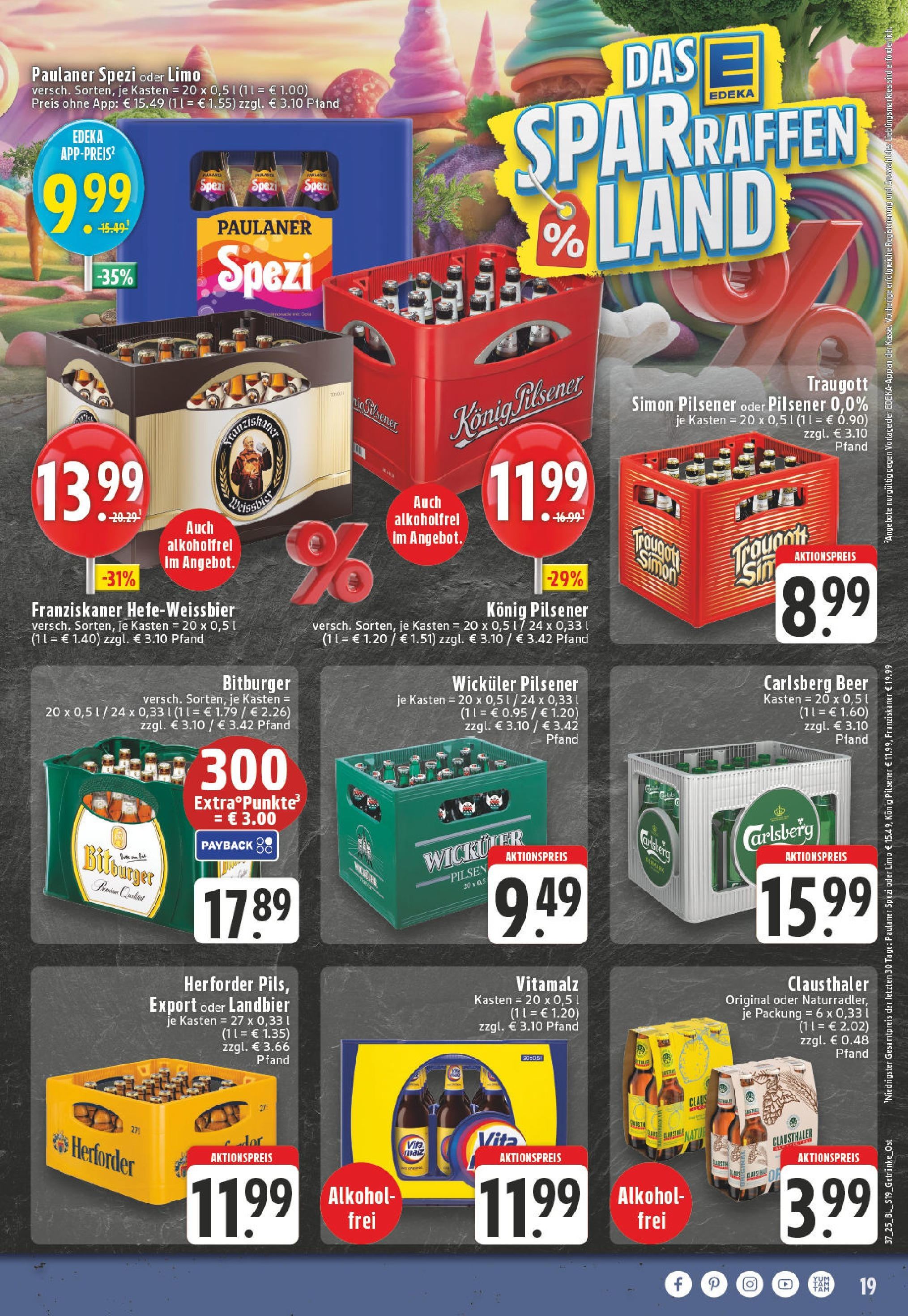 Edeka prospekt Bad Lippspringe (ab 07.09.2025) » Angebote Online | Seite: 19 | Produkte: Bitburger, Carlsberg, Paulaner spezi, Paulaner Edeka prospekt Bad Lippspringe (ab 07.09.2025) » Angebote Online | Seite: 19 | Produkte: Bitburger, Carlsberg, Paulaner spezi, Paulaner