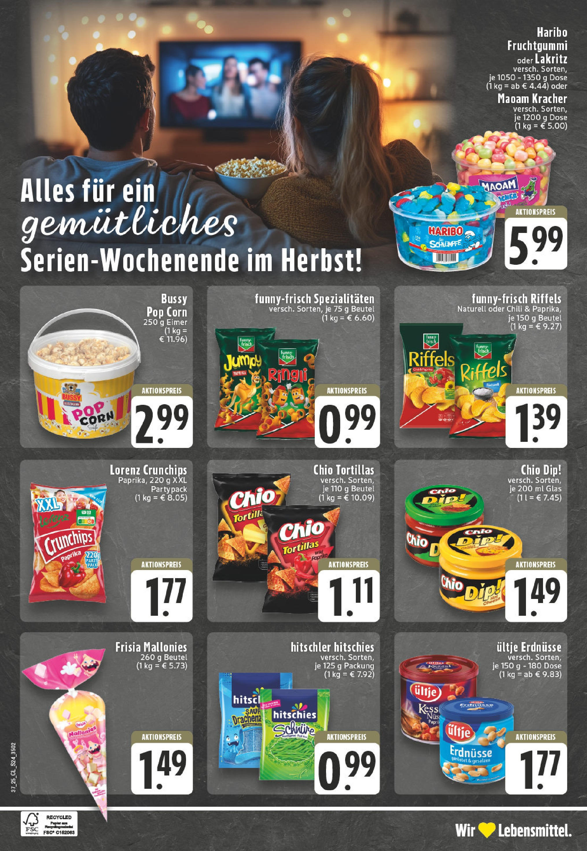 Edeka prospekt Leverkusen (ab 07.09.2025) » Angebote Online | Seite: 24 | Produkte: Ultje erdnusse, Erdnüsse, Haribo, Chips Edeka prospekt Leverkusen (ab 07.09.2025) » Angebote Online | Seite: 24 | Produkte: Ultje erdnusse, Erdnüsse, Haribo, Chips