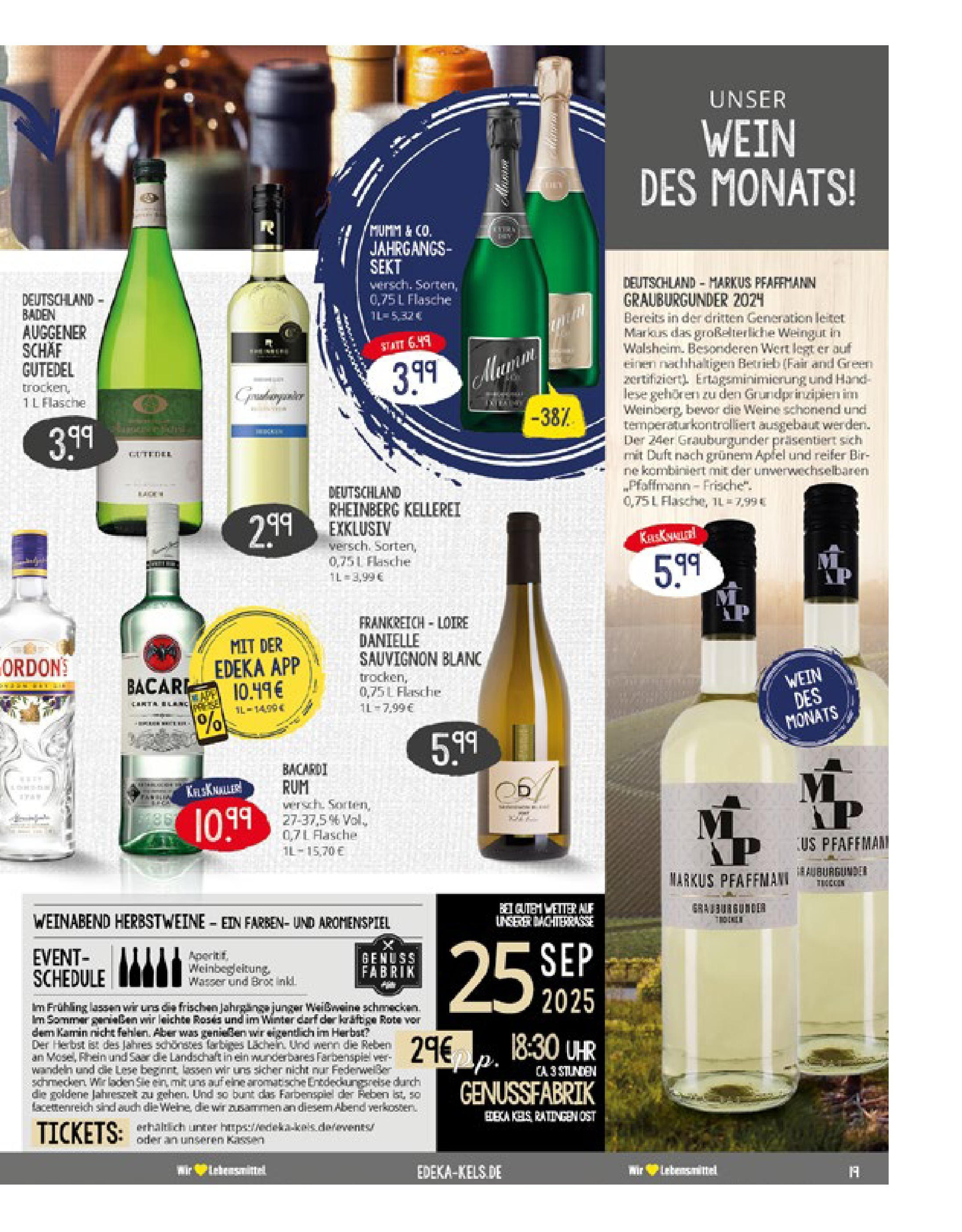Edeka prospekt Ratingen-Ost (ab 07.09.2025) » Angebote Online | Seite: 19 | Produkte: Kamin, Duft, Wein, Uhr Edeka prospekt Ratingen-Ost (ab 07.09.2025) » Angebote Online | Seite: 19 | Produkte: Kamin, Duft, Wein, Uhr