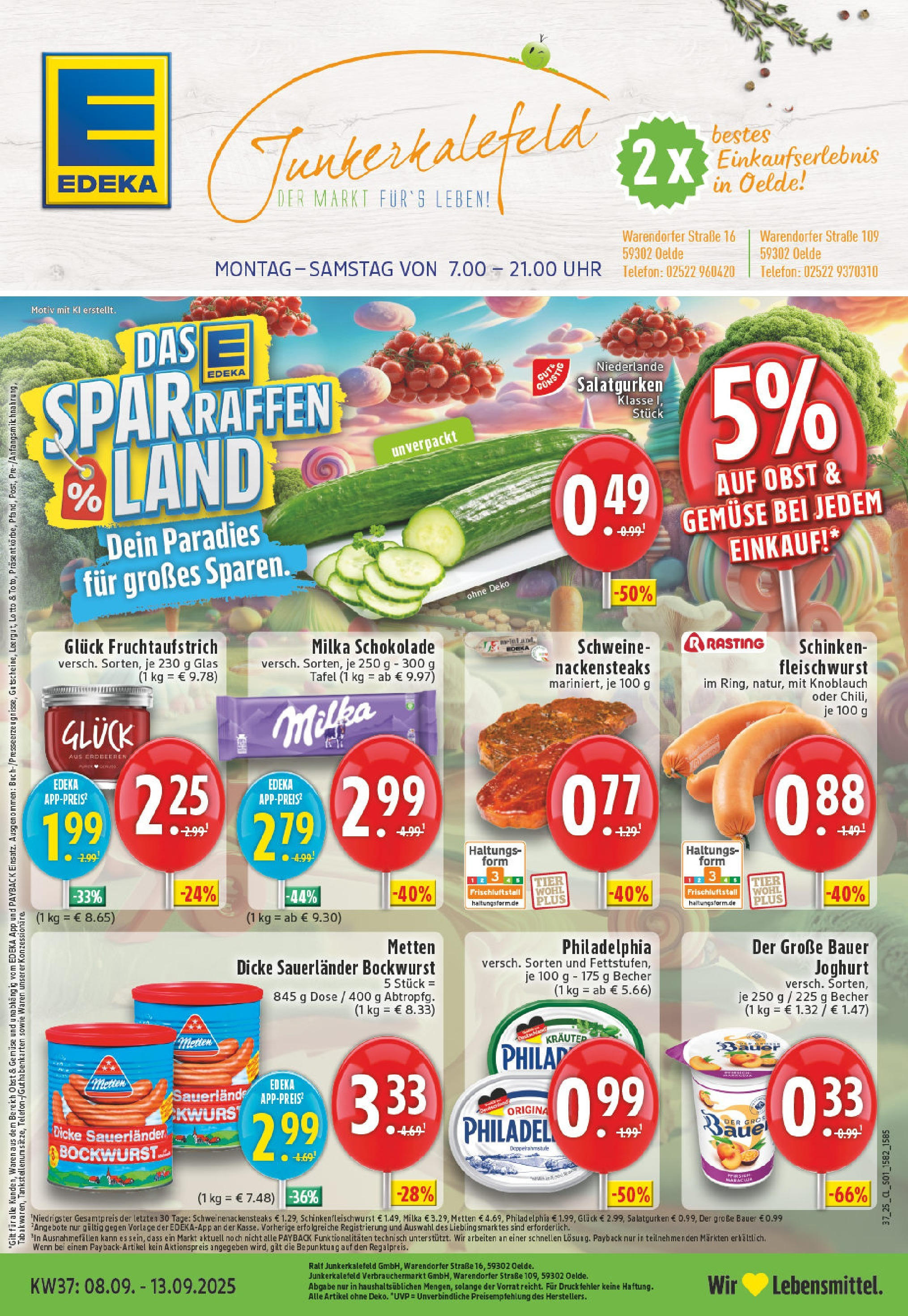 Edeka prospekt Oelde	 (ab 07.09.2025) » Angebote Online | Seite: 1 | Produkte: Gemüse, Knoblauch, Telefon, Uhr