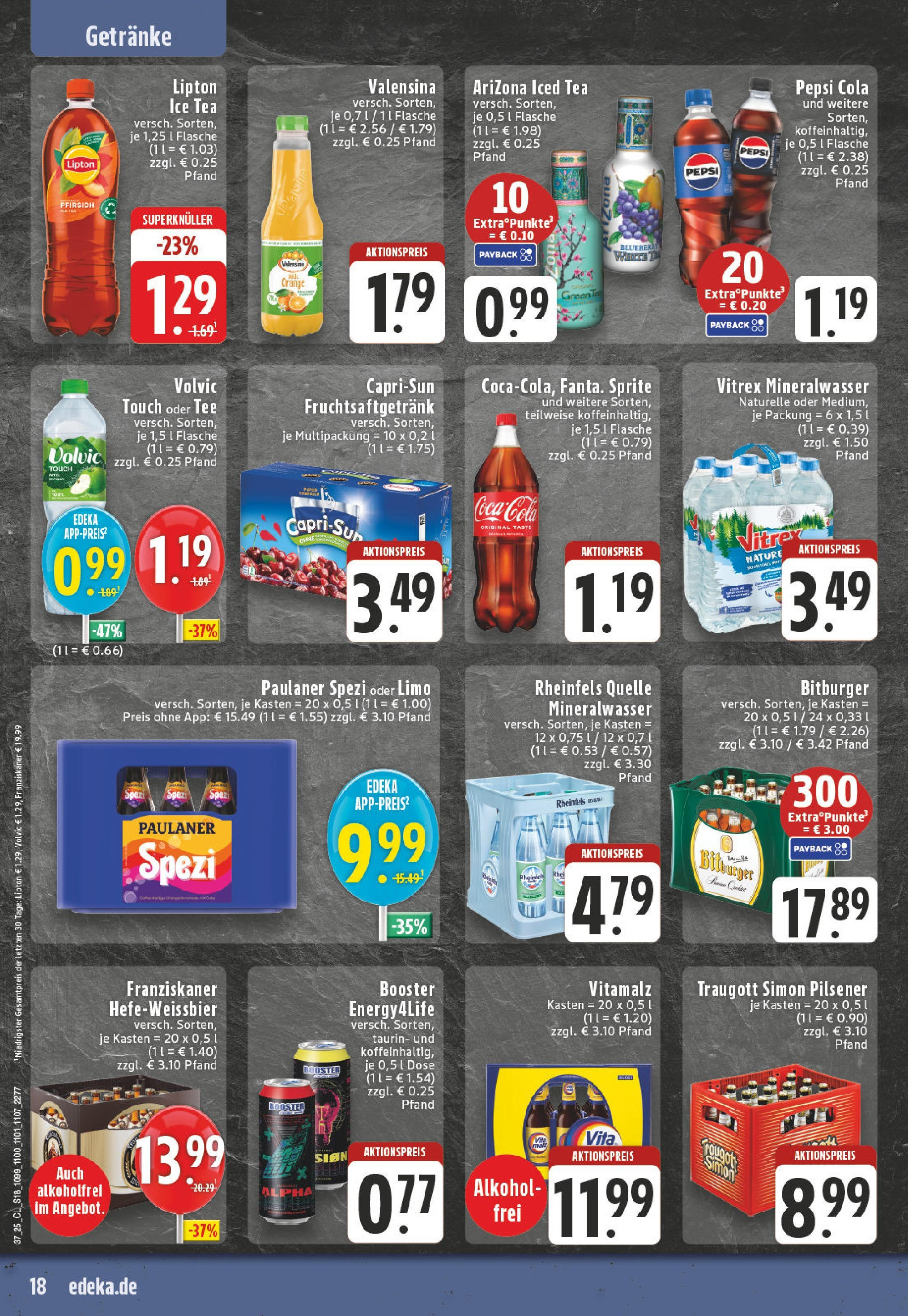 Edeka prospekt Waltrop (ab 07.09.2025) » Angebote Online | Seite: 18 | Produkte: Franziskaner, Sprite, Volvic touch, Pfirsich Edeka prospekt Waltrop (ab 07.09.2025) » Angebote Online | Seite: 18 | Produkte: Franziskaner, Sprite, Volvic touch, Pfirsich