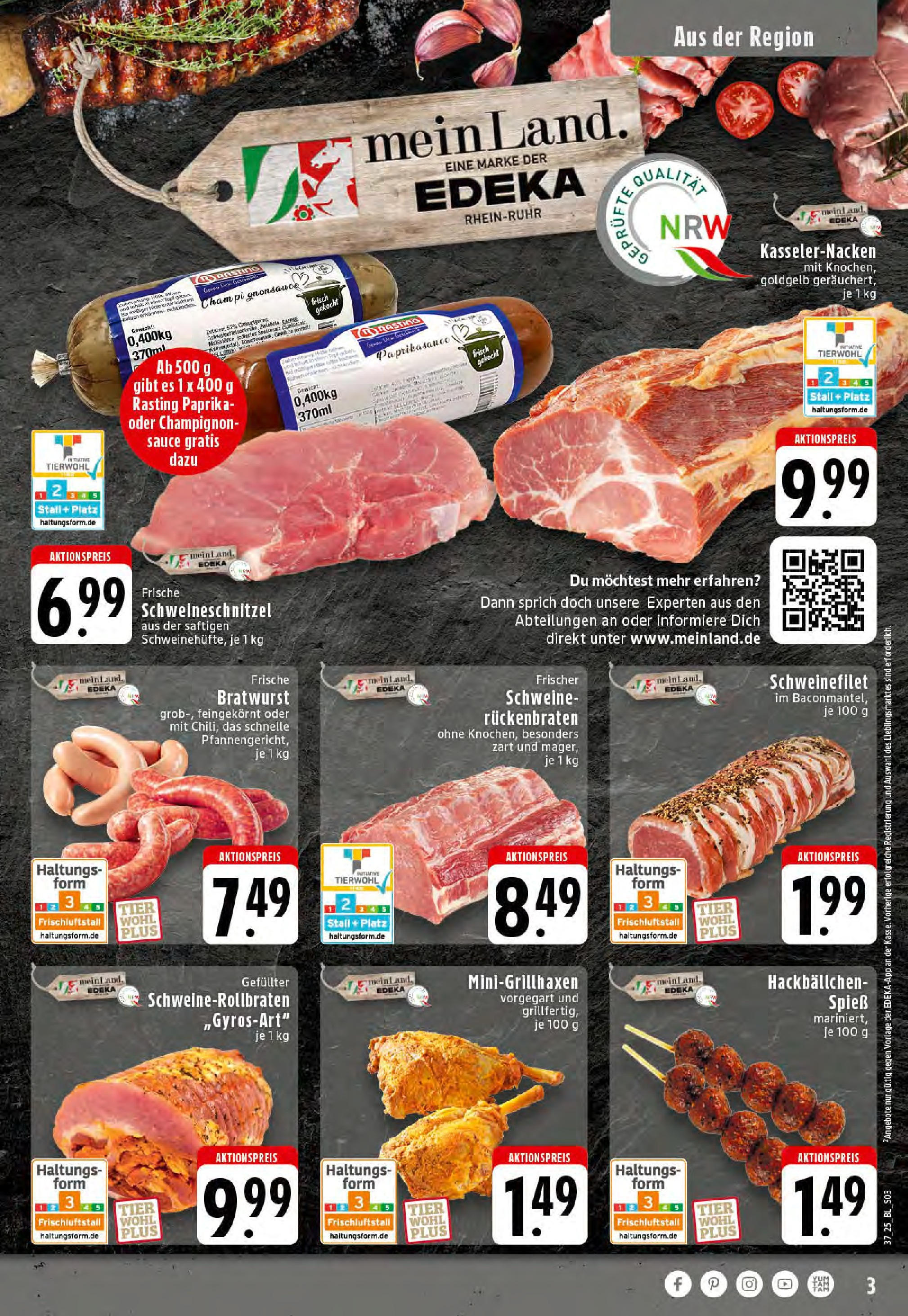Edeka prospekt Reken-Bahnhof (ab 07.09.2025) » Angebote Online | Seite: 3 | Produkte: Gewicht, Bratwurst, Schweinefilet, Paprika Edeka prospekt Reken-Bahnhof (ab 07.09.2025) » Angebote Online | Seite: 3 | Produkte: Gewicht, Bratwurst, Schweinefilet, Paprika