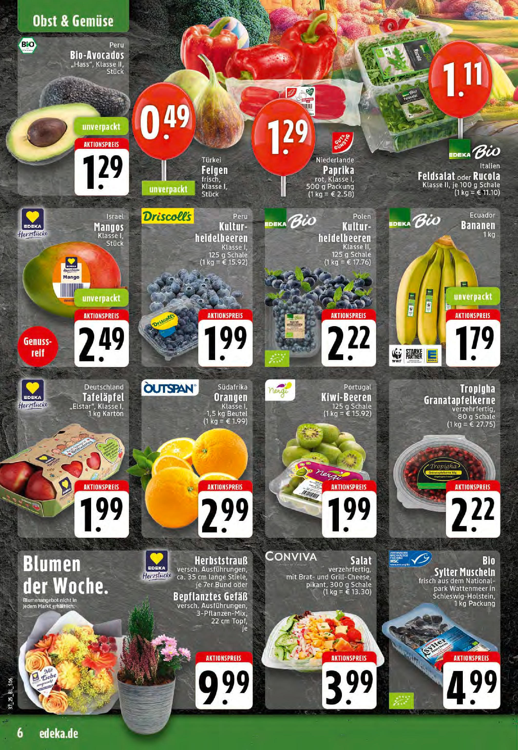 Edeka prospekt Reken-Bahnhof (ab 07.09.2025) » Angebote Online | Seite: 6 | Produkte: Blumen, Heidelbeeren, Avocado, Obst Edeka prospekt Reken-Bahnhof (ab 07.09.2025) » Angebote Online | Seite: 6 | Produkte: Blumen, Heidelbeeren, Avocado, Obst