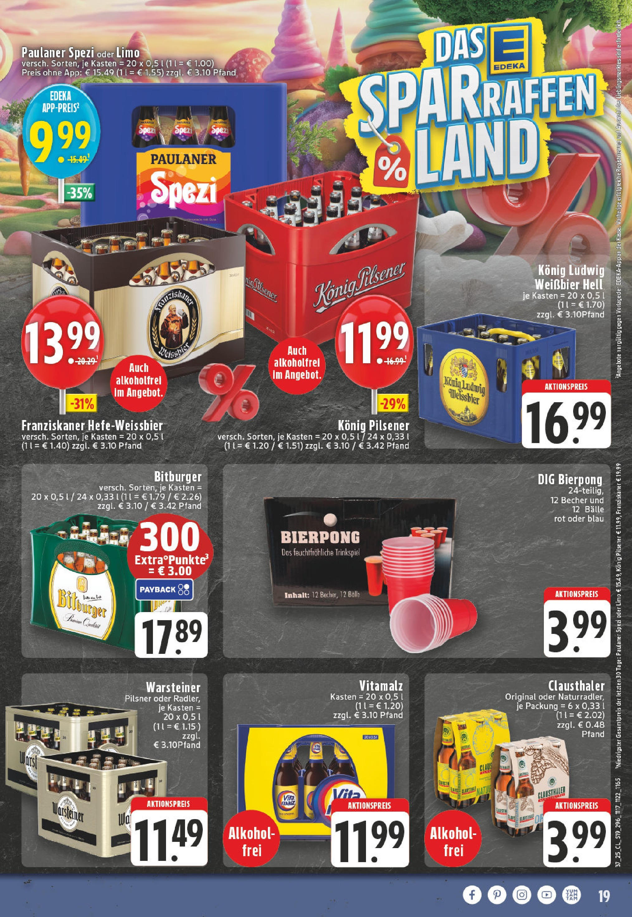 Edeka prospekt Thuine (ab 07.09.2025) » Angebote Online | Seite: 19 | Produkte: Bitburger, Franziskaner, Paulaner spezi, Paulaner Edeka prospekt Thuine (ab 07.09.2025) » Angebote Online | Seite: 19 | Produkte: Bitburger, Franziskaner, Paulaner spezi, Paulaner