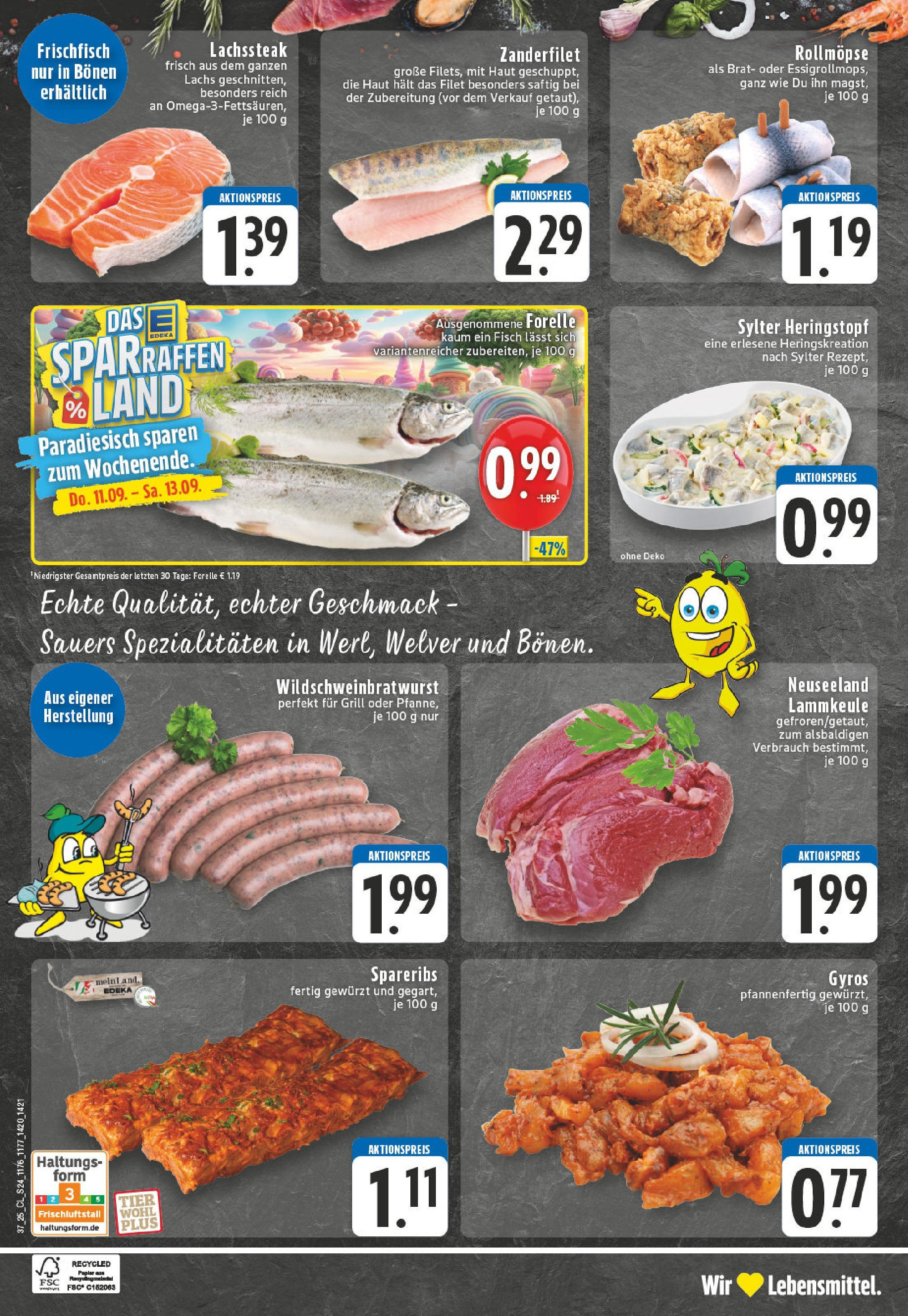 Edeka prospekt Bönen (ab 07.09.2025) » Angebote Online | Seite: 24 | Produkte: Lammkeule, Grill, Lachs, Steak Edeka prospekt Bönen (ab 07.09.2025) » Angebote Online | Seite: 24 | Produkte: Lammkeule, Grill, Lachs, Steak