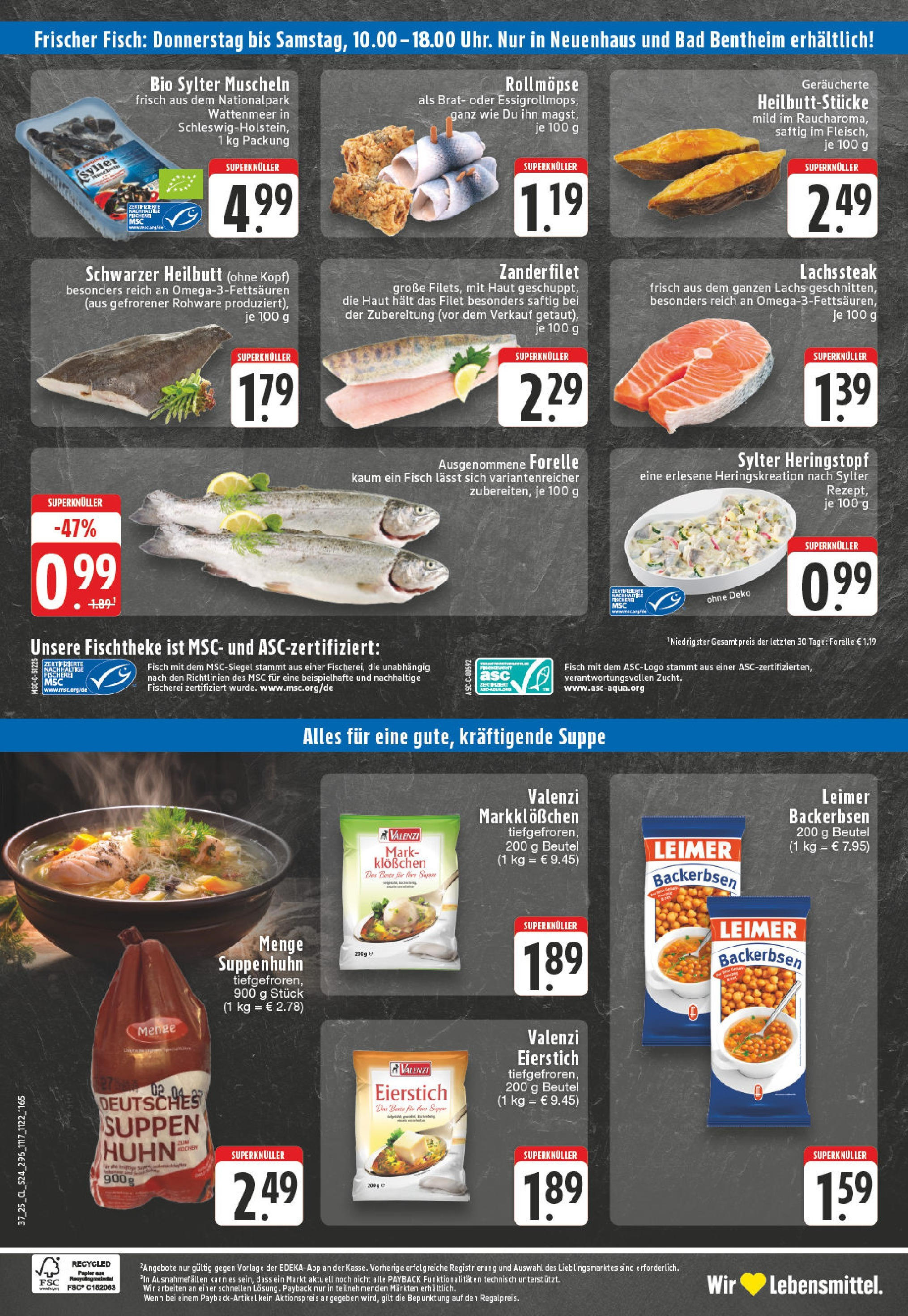Edeka prospekt Thuine (ab 07.09.2025) » Angebote Online | Seite: 24 | Produkte: Bad, Fisch, Lachs, Steak Edeka prospekt Thuine (ab 07.09.2025) » Angebote Online | Seite: 24 | Produkte: Bad, Fisch, Lachs, Steak
