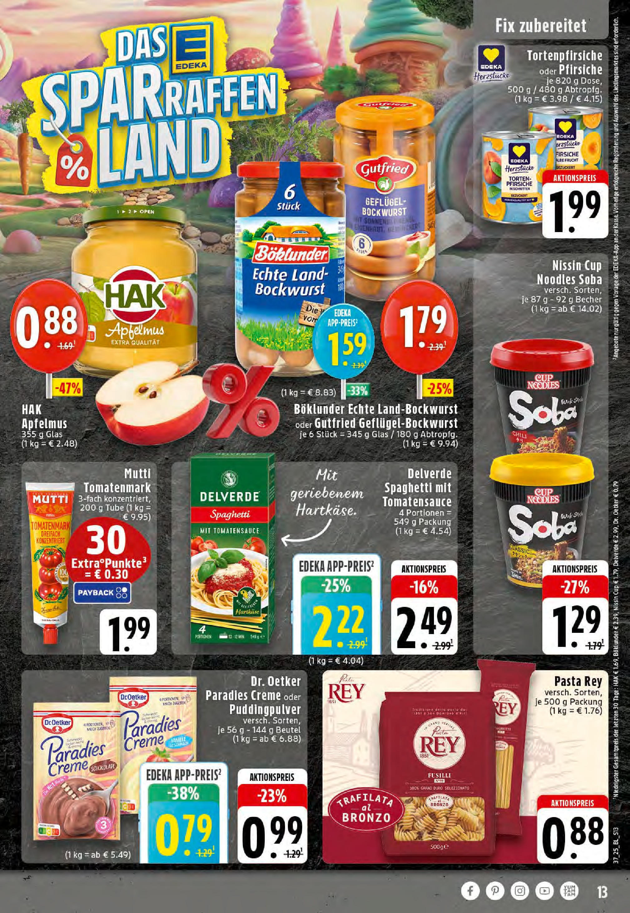 Edeka prospekt Reken-Bahnhof (ab 07.09.2025) » Angebote Online | Seite: 13 | Produkte: Bockwurst, Schokolade, Chili, Pasta Edeka prospekt Reken-Bahnhof (ab 07.09.2025) » Angebote Online | Seite: 13 | Produkte: Bockwurst, Schokolade, Chili, Pasta