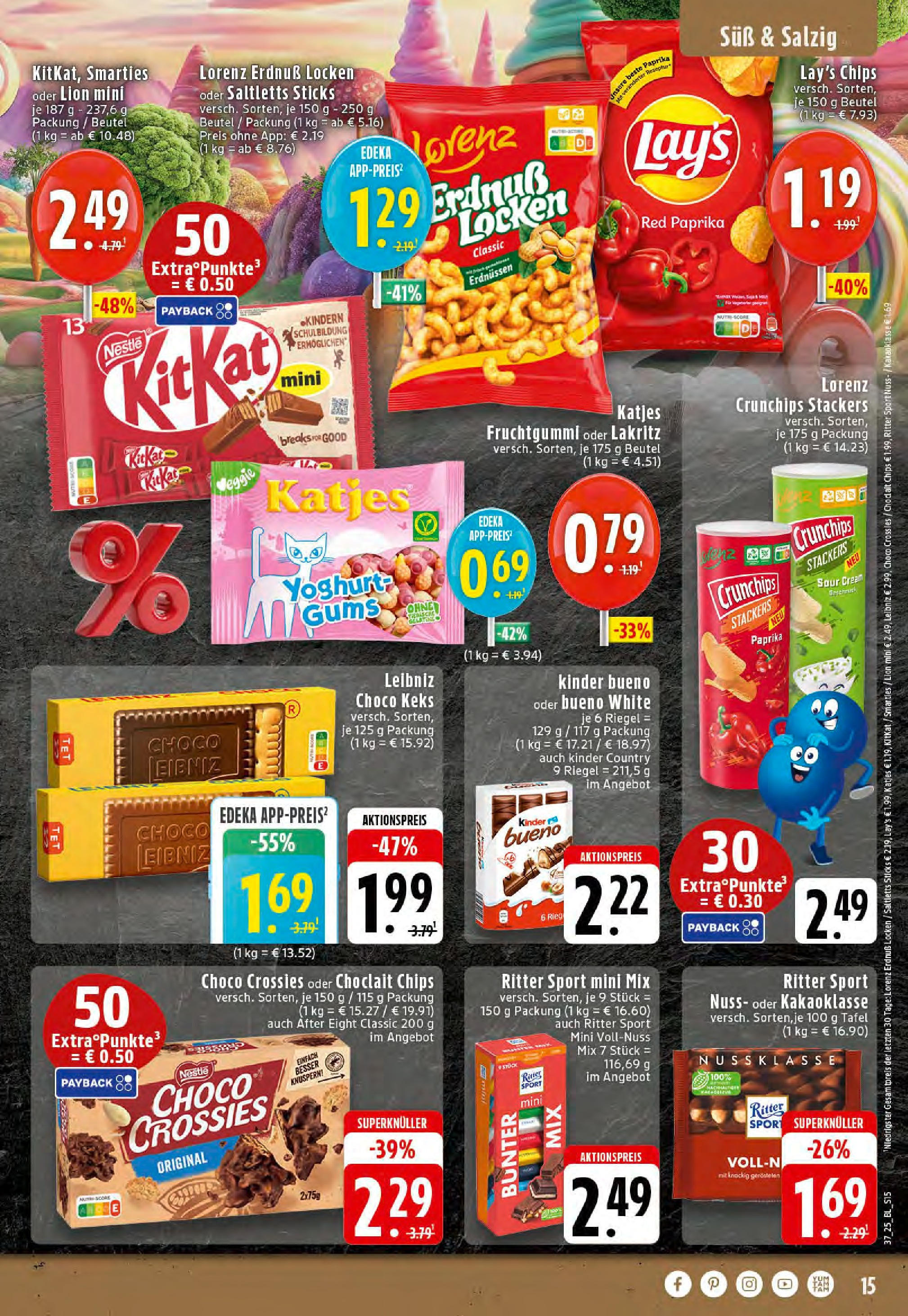 Edeka prospekt Reken-Bahnhof (ab 07.09.2025) » Angebote Online | Seite: 15 | Produkte: Ritter sport, Smarties, Katjes, Kinder bueno Edeka prospekt Reken-Bahnhof (ab 07.09.2025) » Angebote Online | Seite: 15 | Produkte: Ritter sport, Smarties, Katjes, Kinder bueno