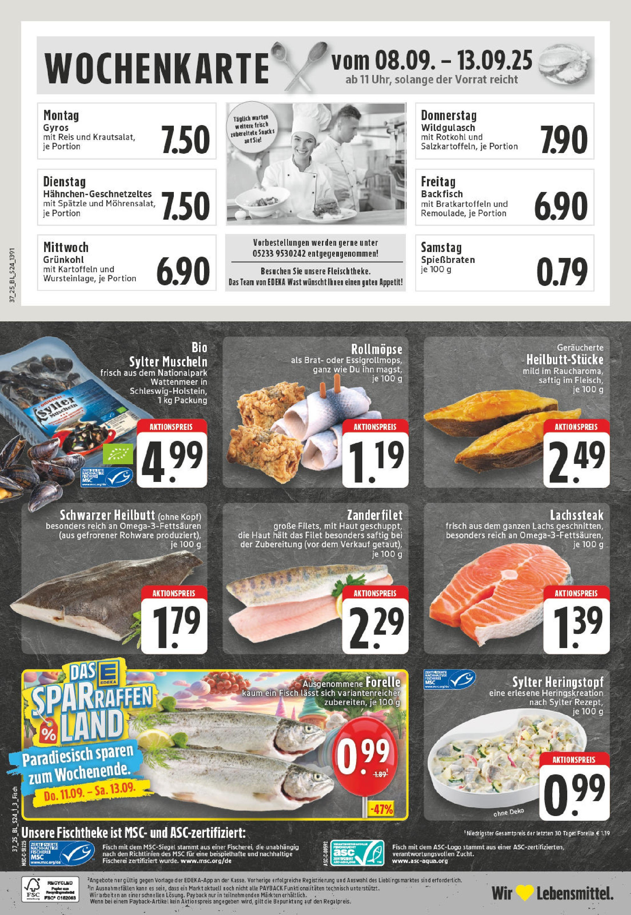 Edeka prospekt Steinheim	 (ab 07.09.2025) » Angebote Online | Seite: 24 | Produkte: Rotkohl, Fisch, Gyros, Steak