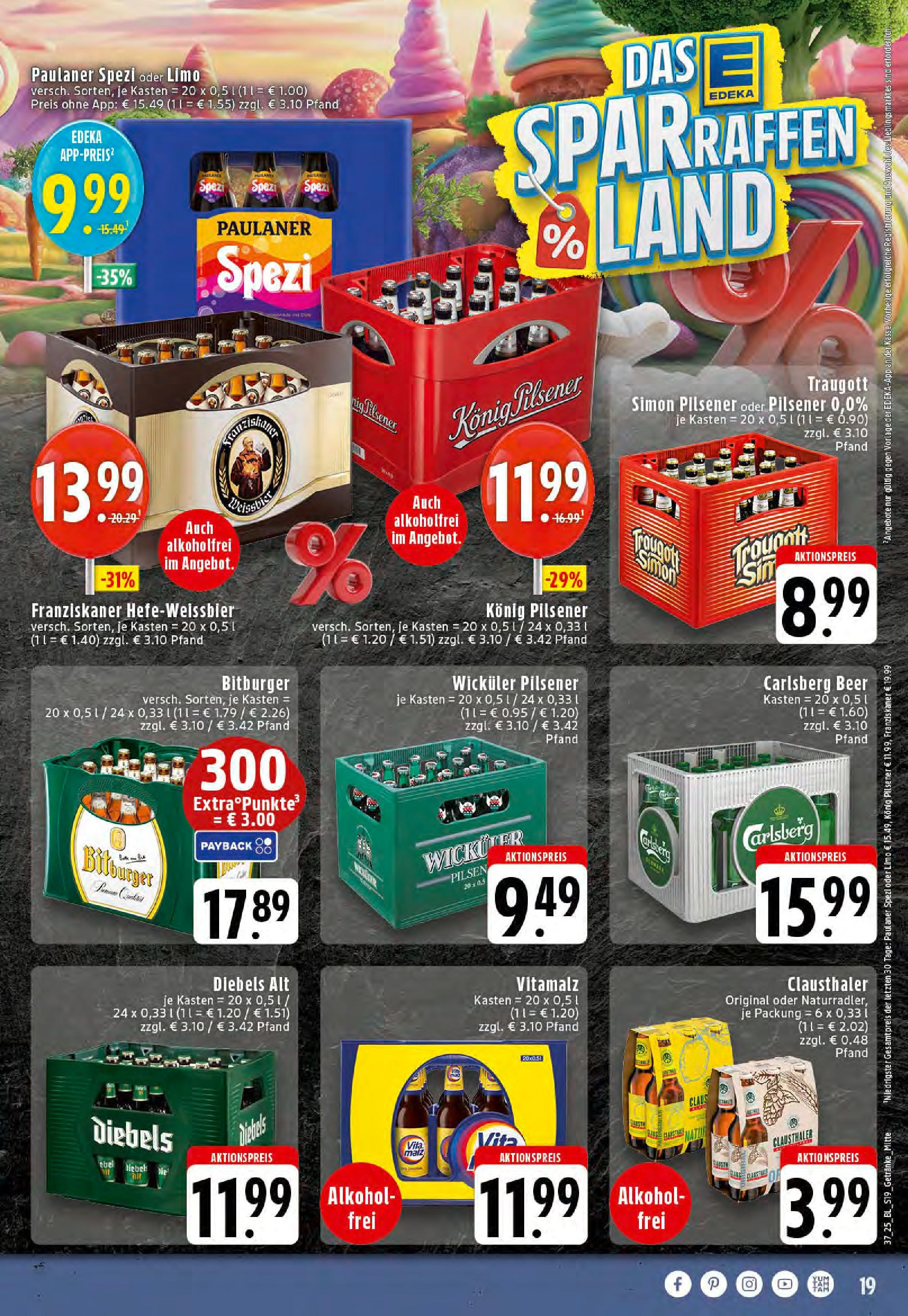 Edeka prospekt Reken-Bahnhof (ab 07.09.2025) » Angebote Online | Seite: 19 | Produkte: Carlsberg, Paulaner spezi, Diebels, Paulaner Edeka prospekt Reken-Bahnhof (ab 07.09.2025) » Angebote Online | Seite: 19 | Produkte: Carlsberg, Paulaner spezi, Diebels, Paulaner