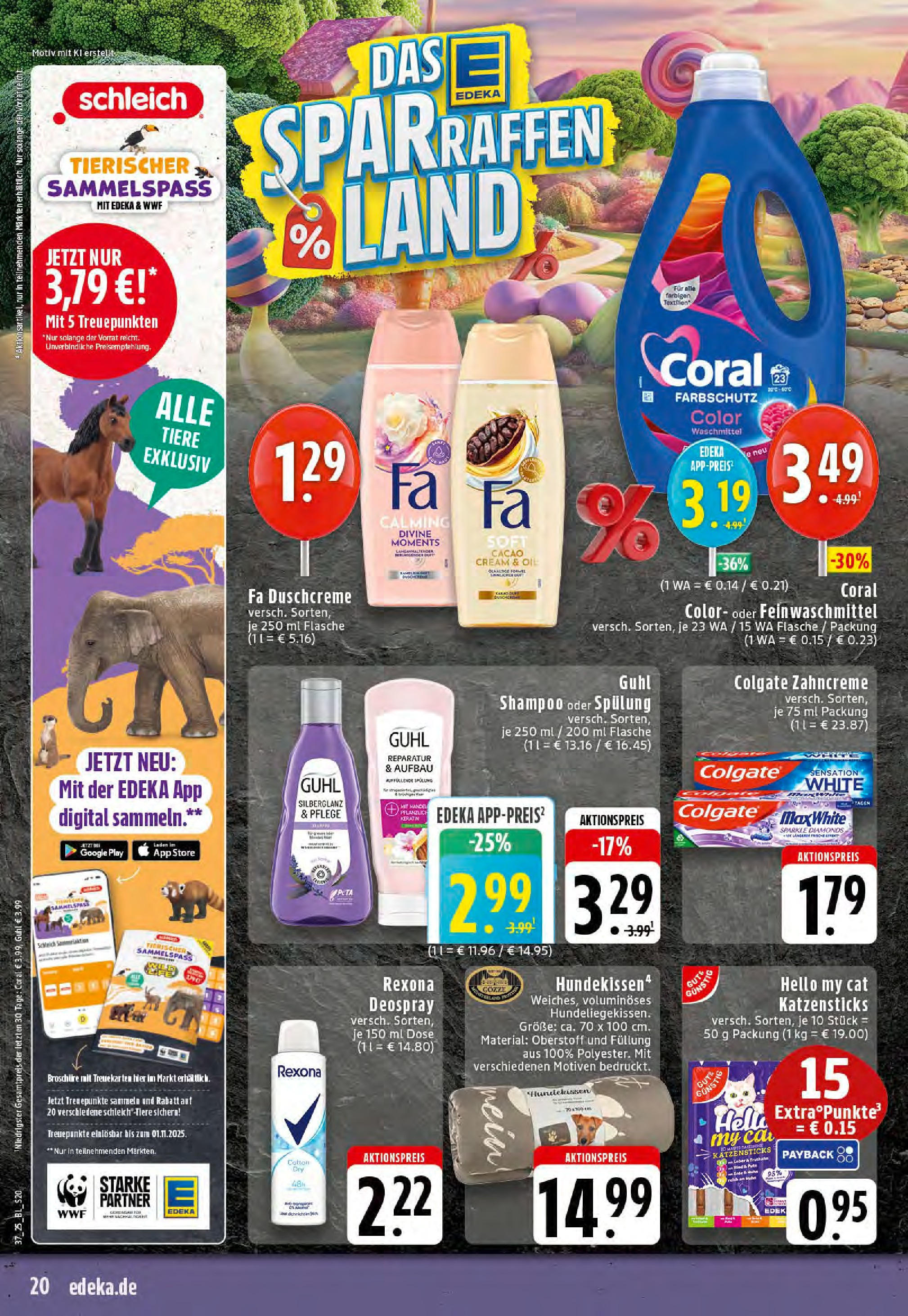 Edeka prospekt Reken-Bahnhof (ab 07.09.2025) » Angebote Online | Seite: 20 | Produkte: Coral, Shampoo, Spülung, Deospray Edeka prospekt Reken-Bahnhof (ab 07.09.2025) » Angebote Online | Seite: 20 | Produkte: Coral, Shampoo, Spülung, Deospray