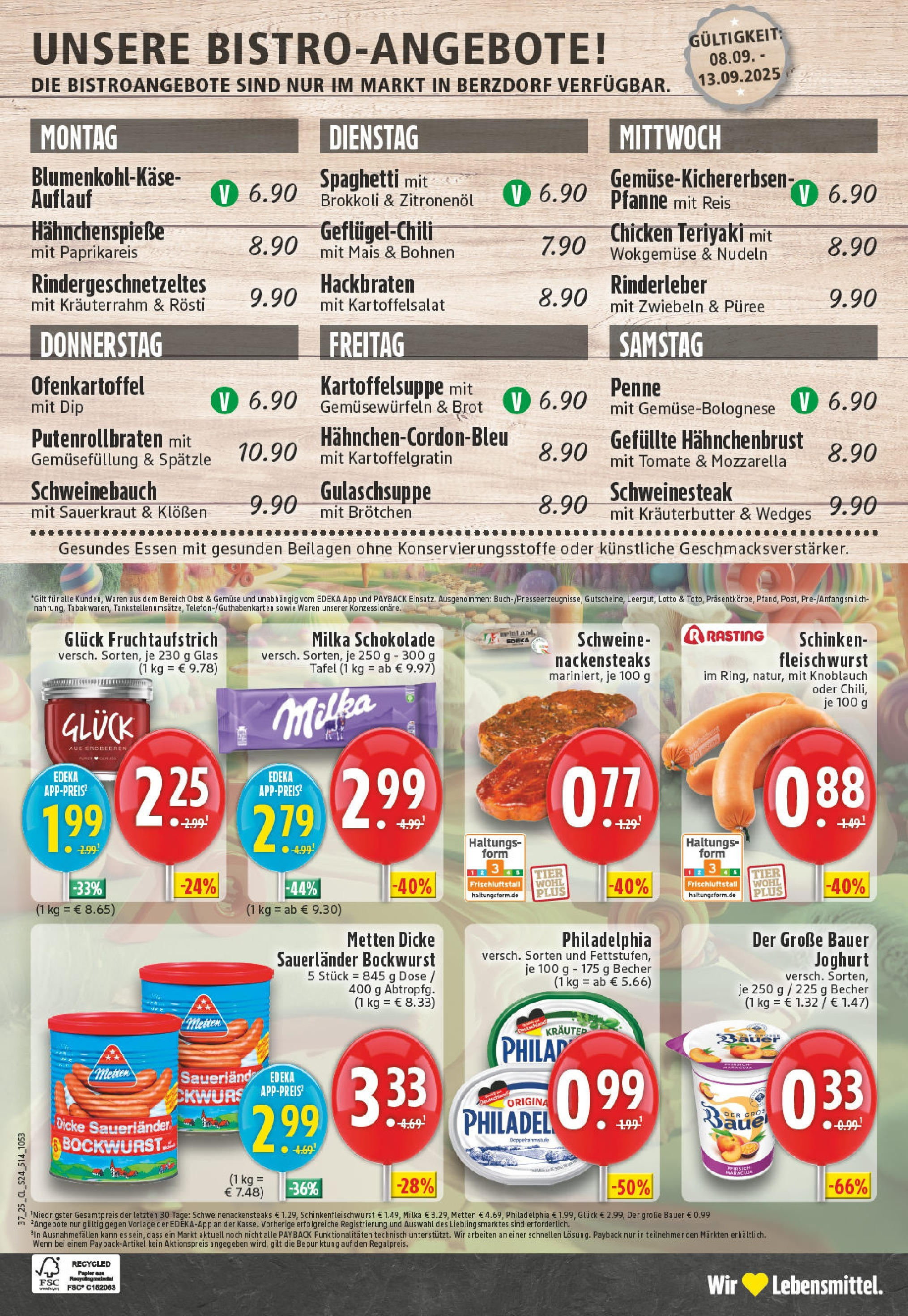 Edeka prospekt Wesseling-Urfeld	 (ab 07.09.2025) » Angebote Online | Seite: 24 | Produkte: Bockwurst, Dicke sauerlander bockwurst, Joghurt, Bauer joghurt