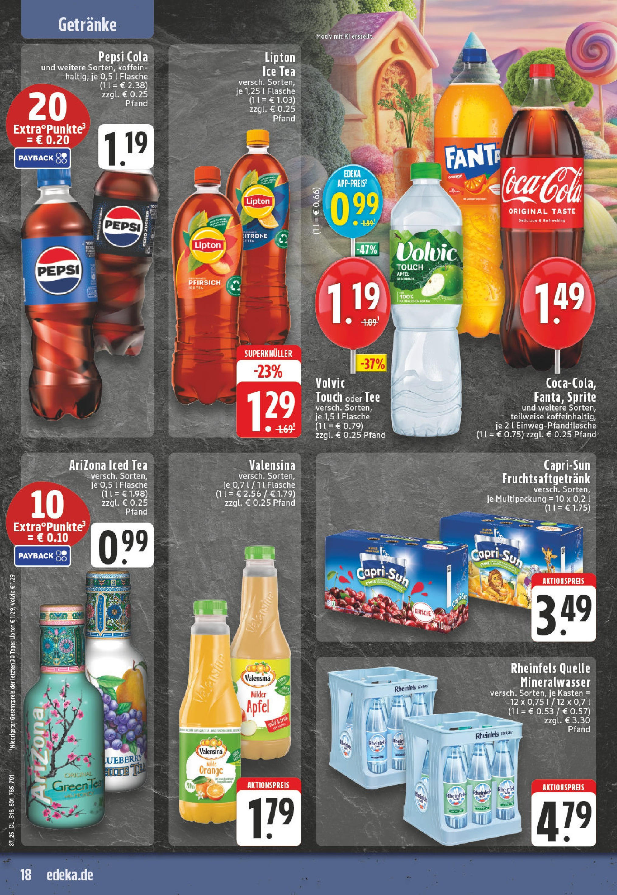 Edeka prospekt Lohmar - Birk (ab 07.09.2025) » Angebote Online | Seite: 18 | Produkte: Sprite, Valensina, Pfirsich, Volvic Edeka prospekt Lohmar - Birk (ab 07.09.2025) » Angebote Online | Seite: 18 | Produkte: Sprite, Valensina, Pfirsich, Volvic